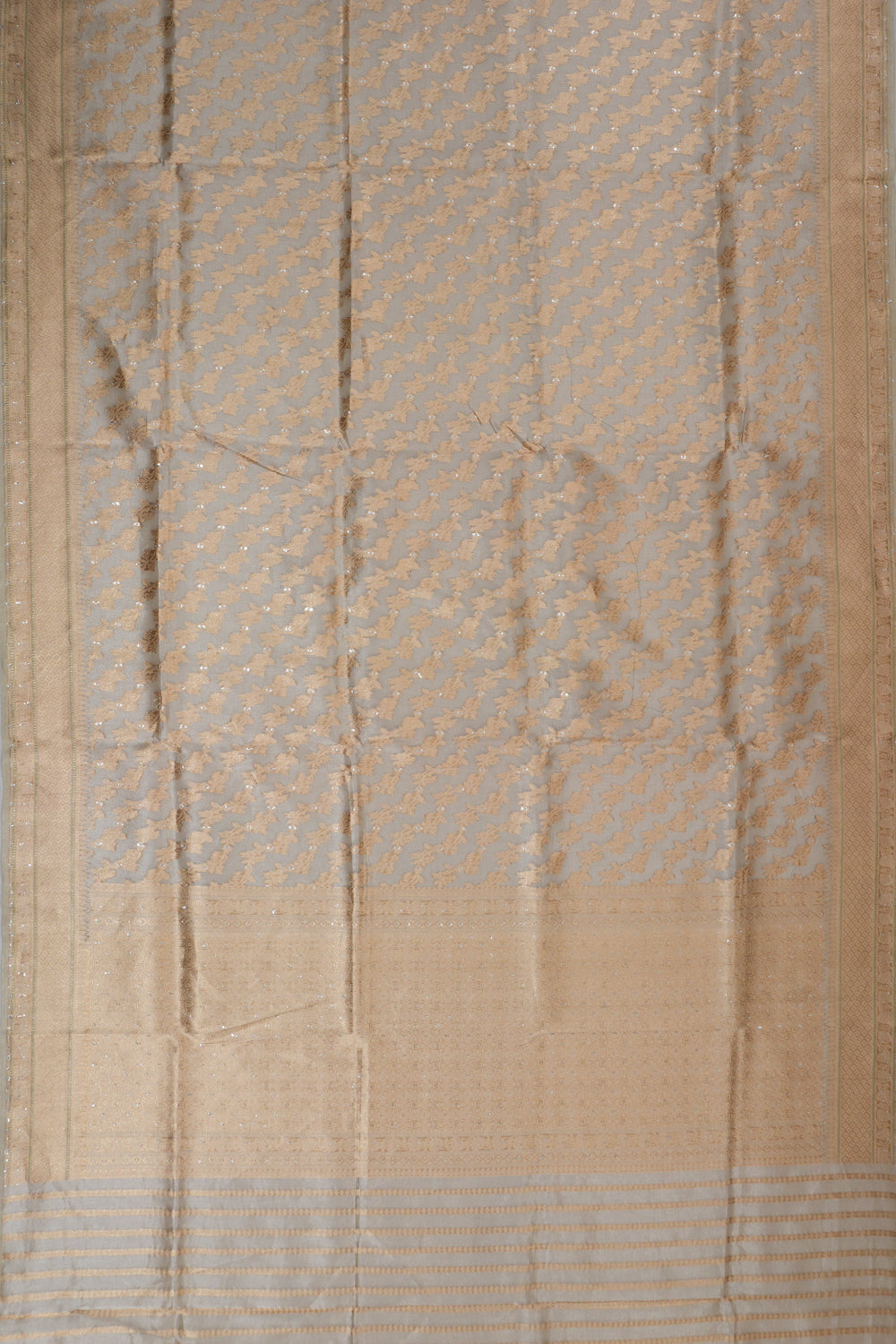 Vaanya Banaras Silk Brocade Grey Saree
