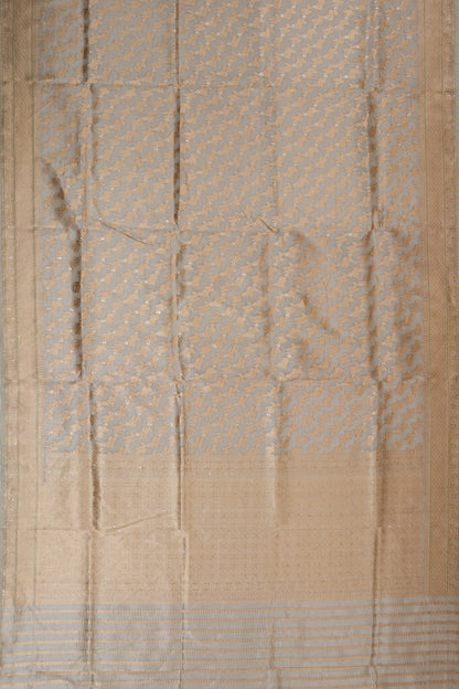 Vaanya Banaras Silk Brocade Grey Saree