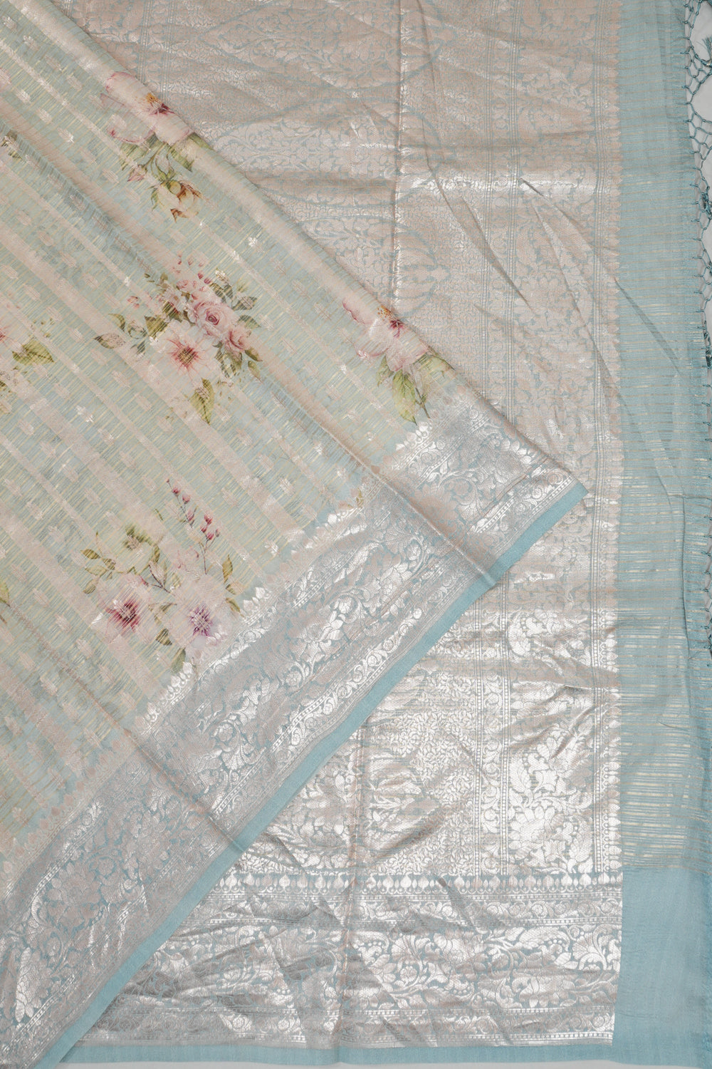 Vaanya Banaras Silk Brocade Blue Saree