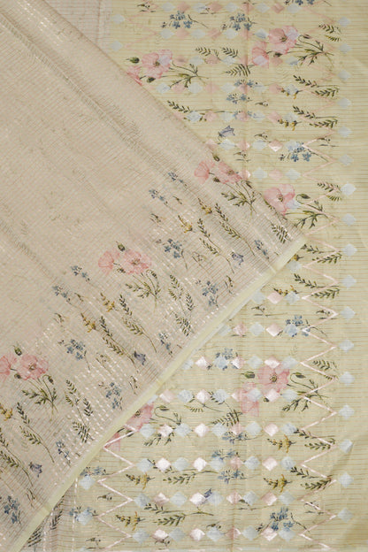 Vaanya Banaras Silk Brocade Light Green Saree