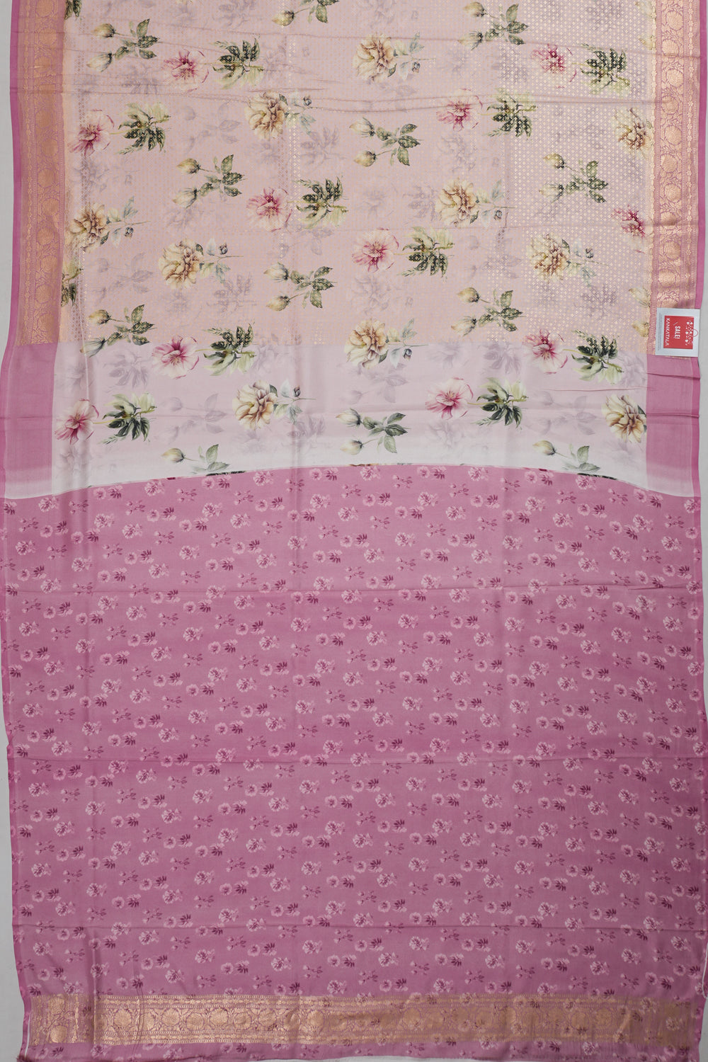Vaanya Banaras Silk Brocade White Saree