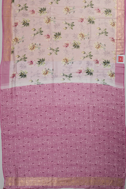 Vaanya Banaras Silk Brocade White Saree