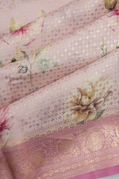 Vaanya Banaras Silk Brocade White Saree