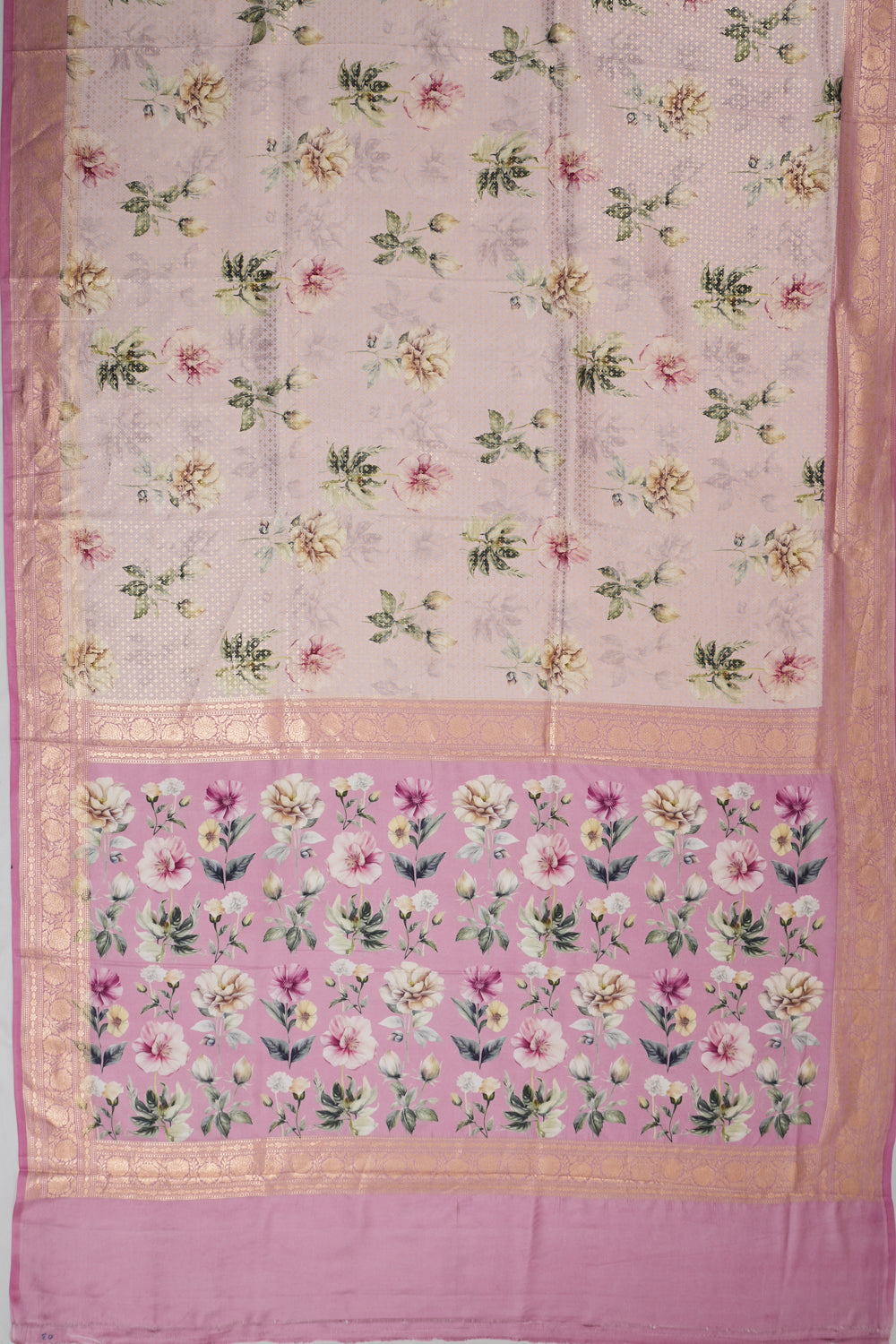 Vaanya Banaras Silk Brocade White Saree