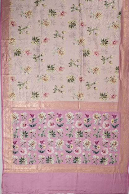 Vaanya Banaras Silk Brocade White Saree