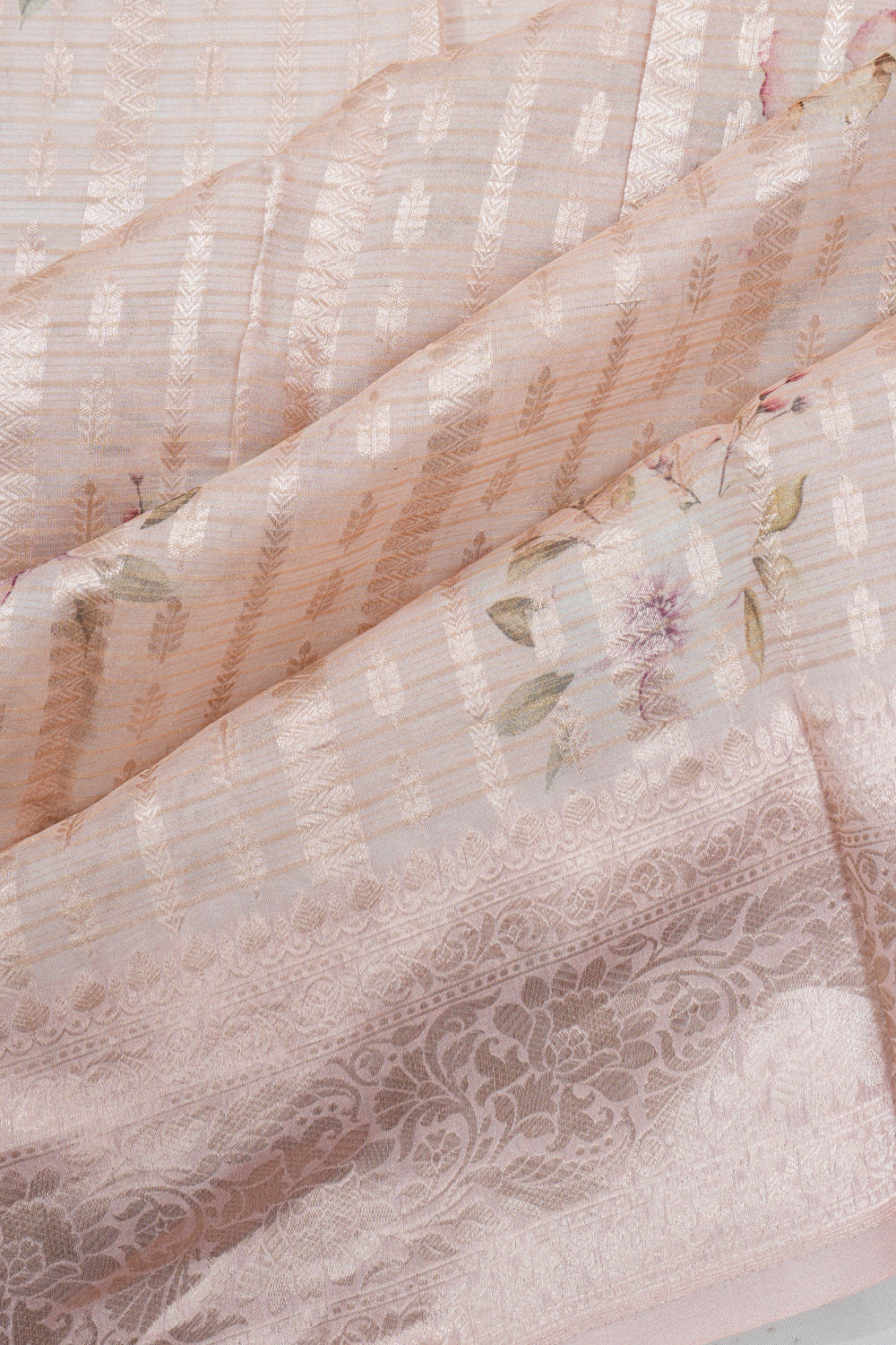Vaanya Banaras Silk Brocade Pink Saree