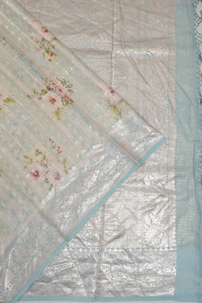 Vaanya Banaras Silk Brocade Blue Saree