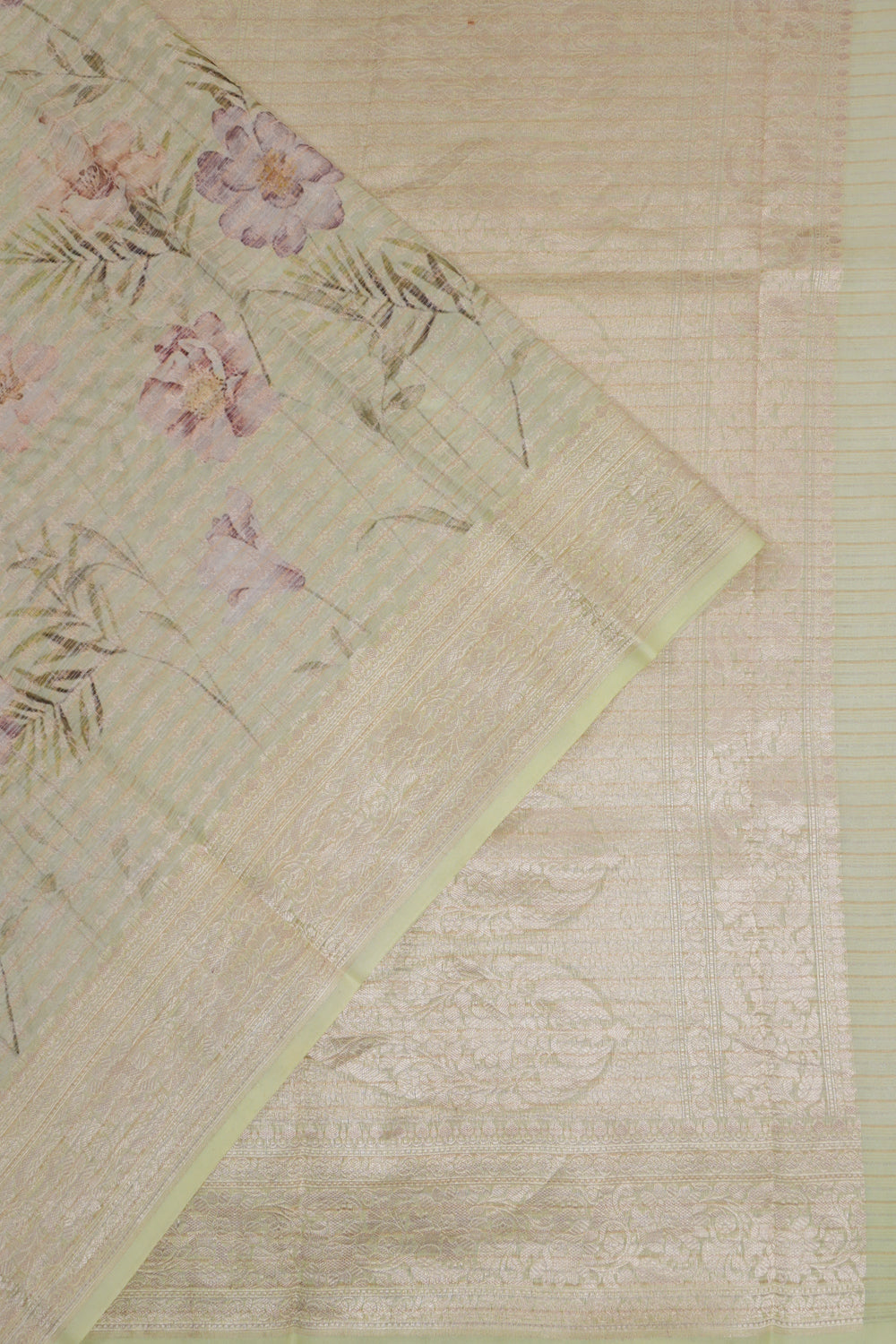 Vaanya Banaras Silk Brocade Light Green Saree
