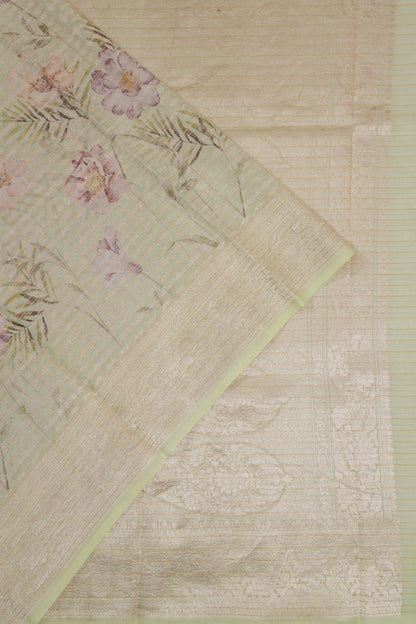 Vaanya Banaras Silk Brocade Light Green Saree