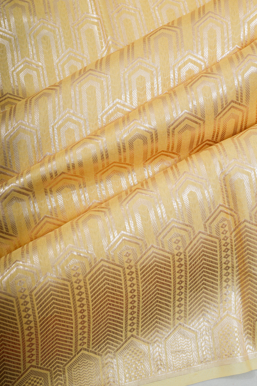 Vaanya Banaras Silk Brocade Yellow Saree