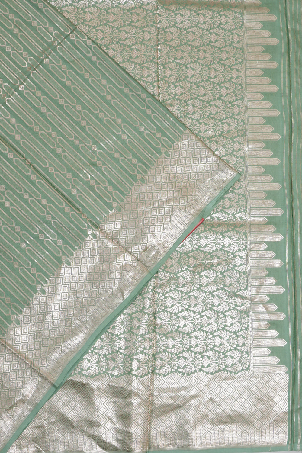 Vaanya Banaras Silk Brocade Green Saree