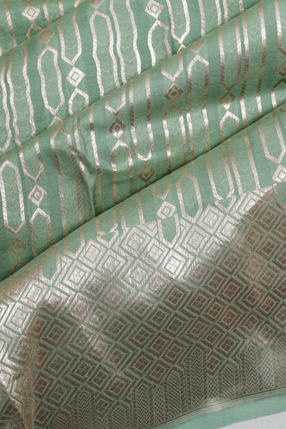 Vaanya Banaras Silk Brocade Green Saree