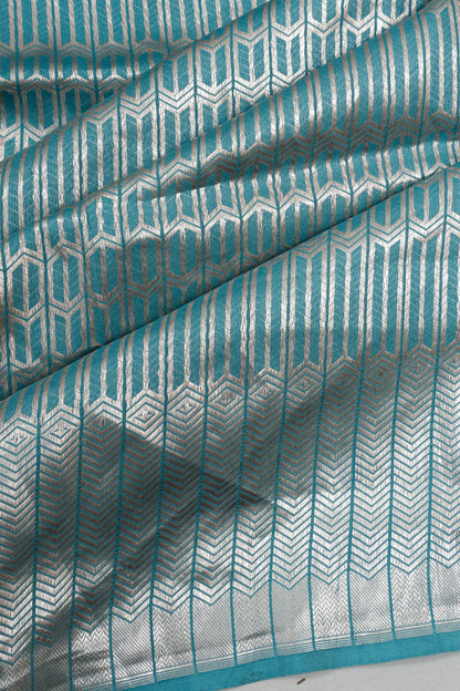 Vaanya Banaras Silk Brocade Blue Saree
