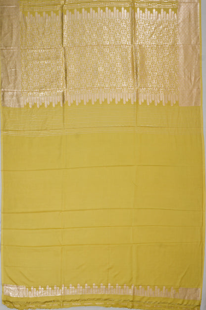 Vaanya Banaras Silk Brocade Green Saree