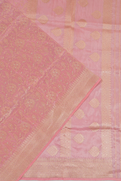 Vaanya Banaras Silk Brocade Pink Saree