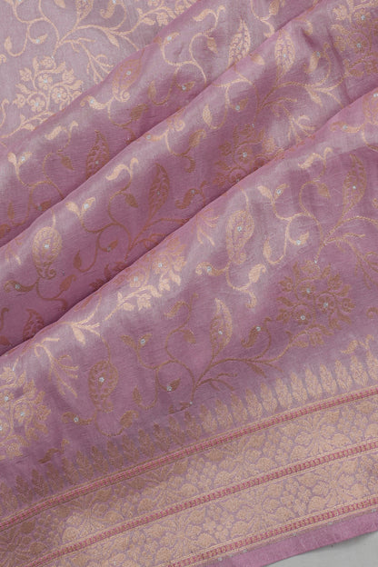 Vaanya Banaras Silk Brocade Lavender Saree