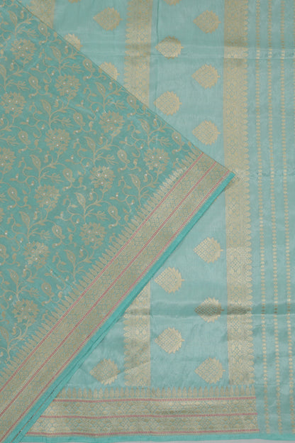 Vaanya Banaras Silk Brocade Blue Saree
