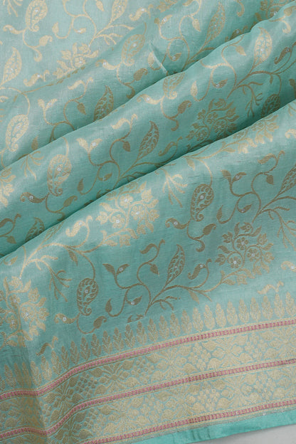 Vaanya Banaras Silk Brocade Blue Saree