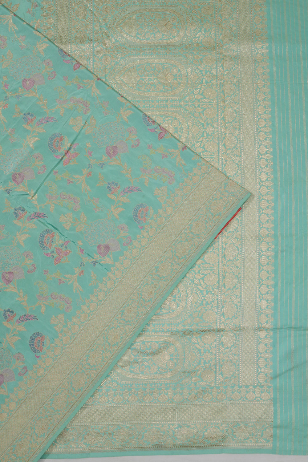 Vaanya Banaras Silk Jaal Sea Green Saree