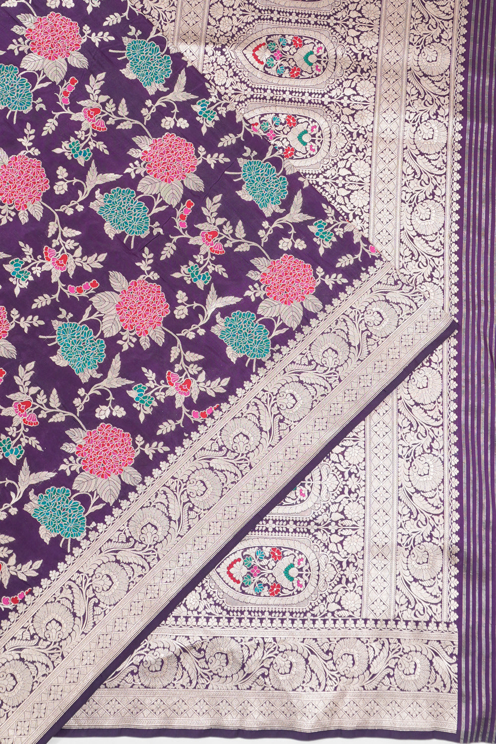 Vaanya Banaras Silk Brocade Purple Saree