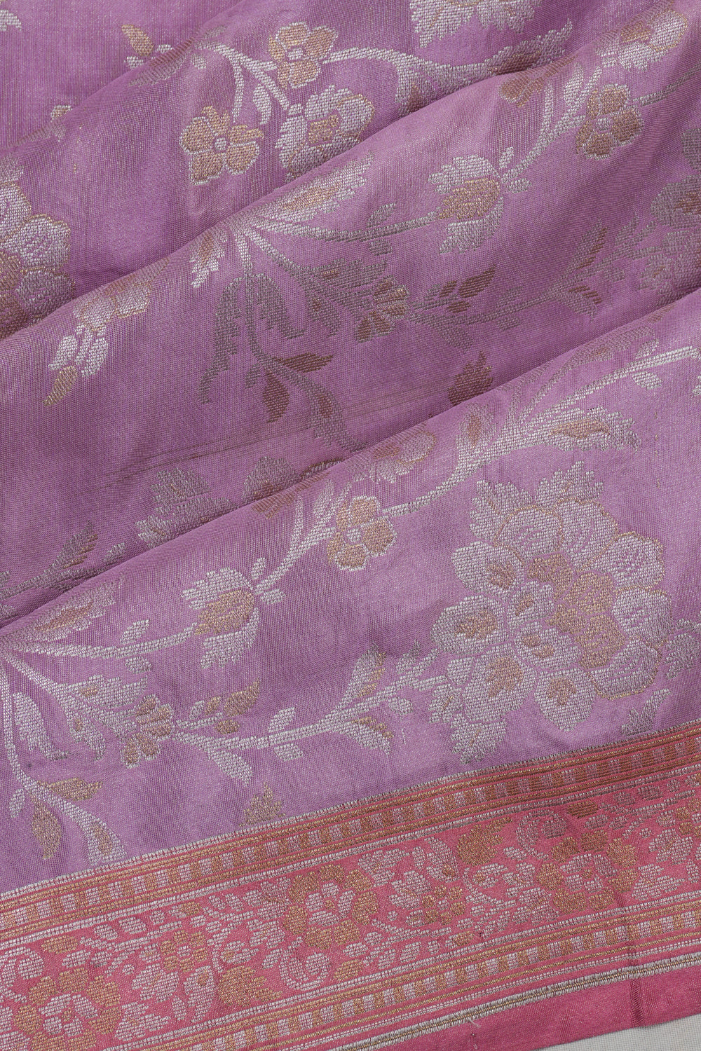 Vaanya Banaras Silk Jaal Lavender Saree