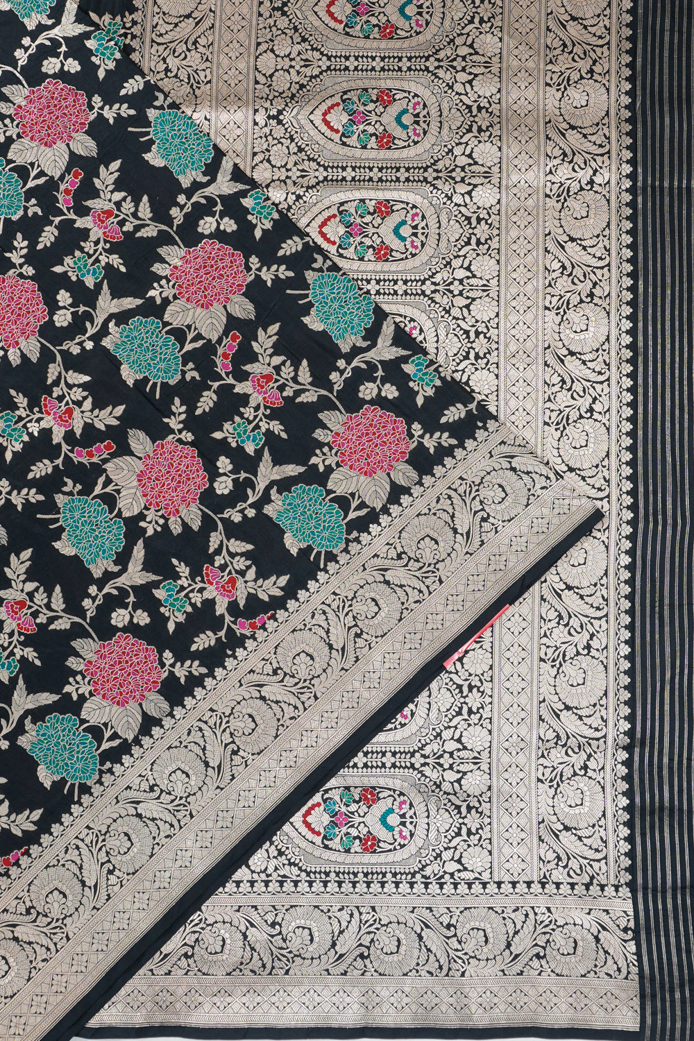 Vaanya Banaras Silk Brocade Black Saree