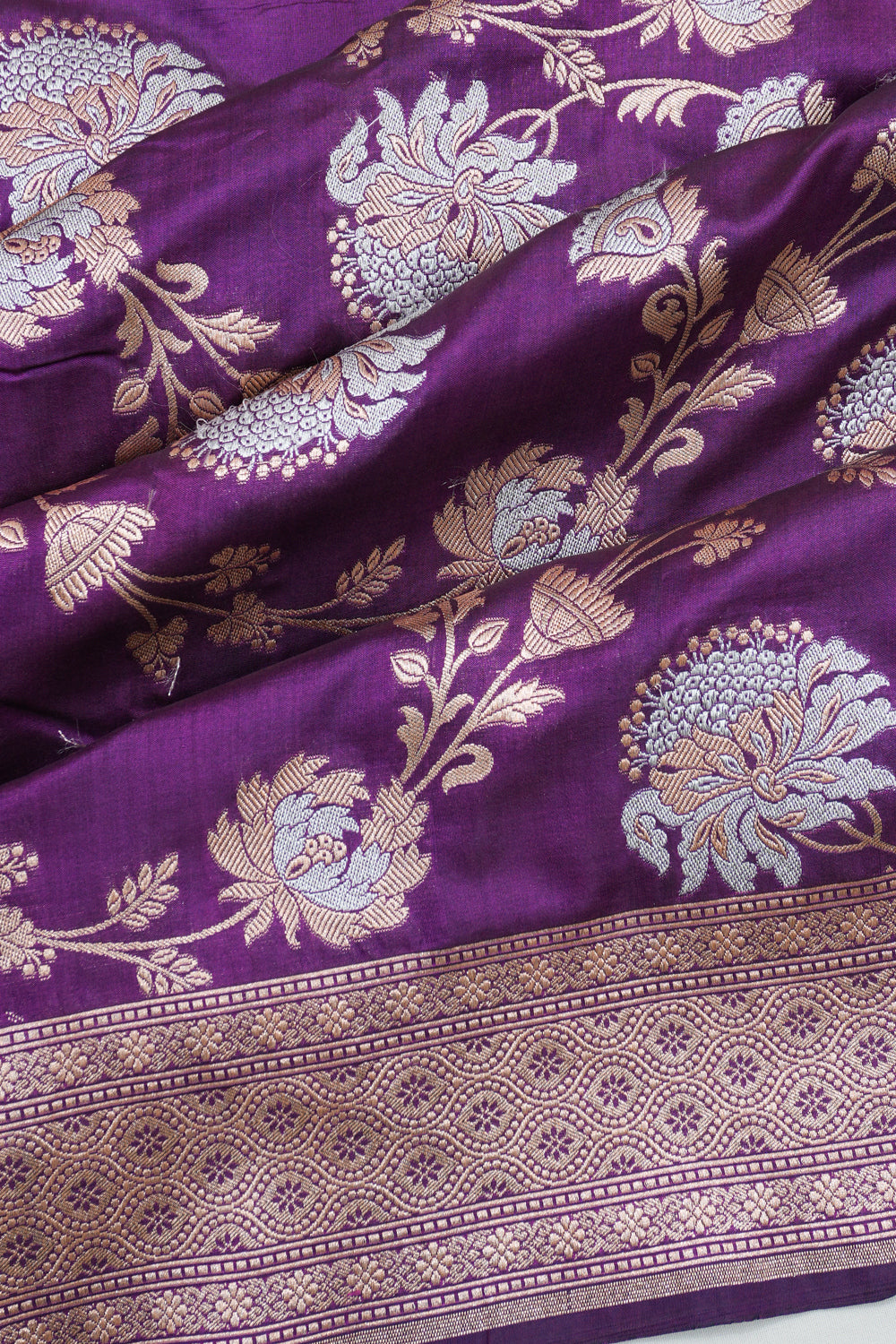 Vaanya Banaras Silk Brocade Violet Saree