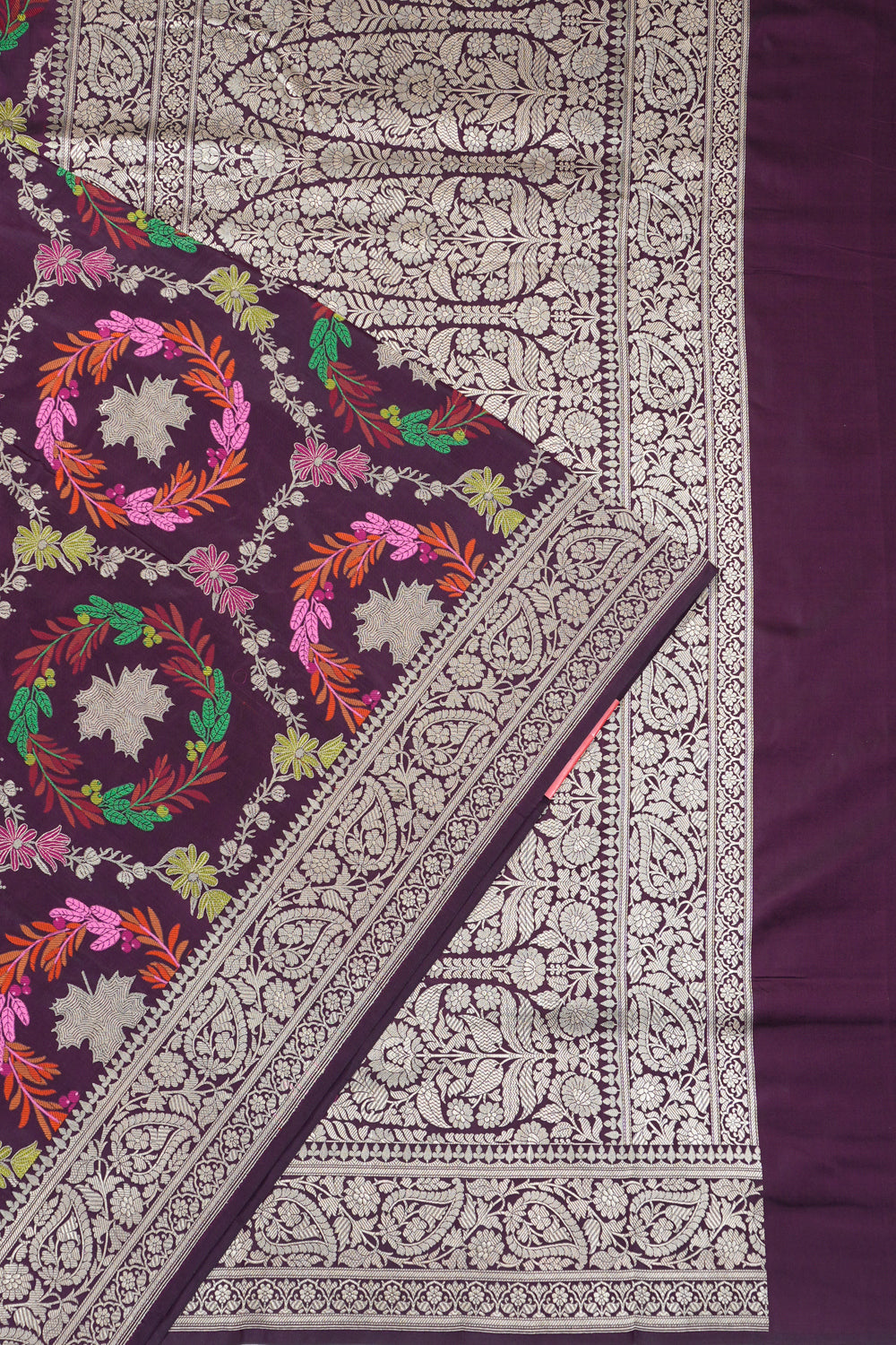 Vaanya Banaras Silk Brocade Purple Saree