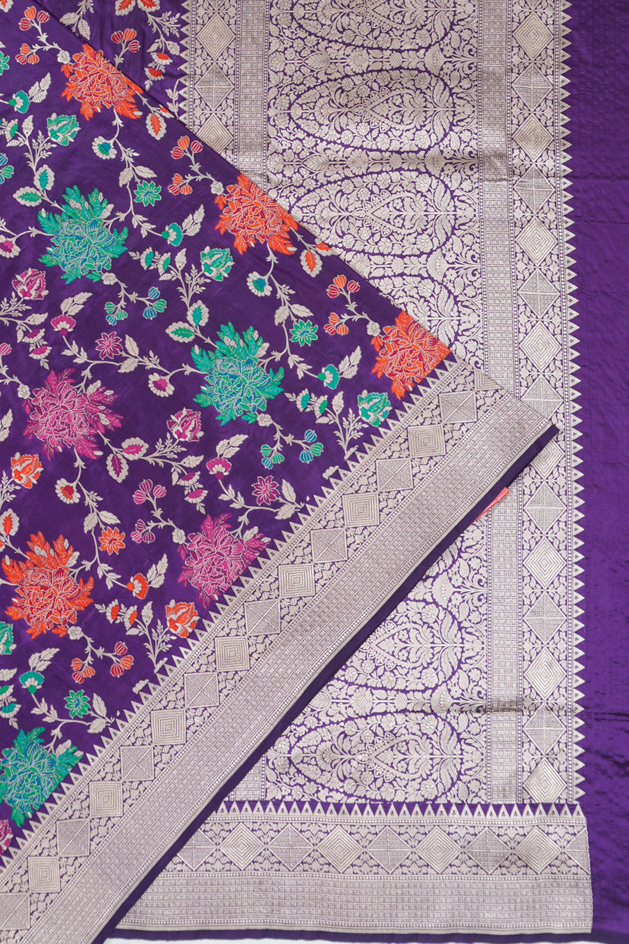 Vaanya Banaras Silk Brocade Violet Saree