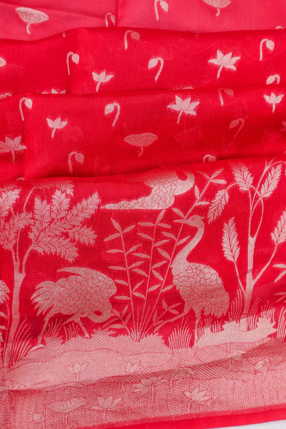 Vaanya Banaras Silk Brocade Red Saree
