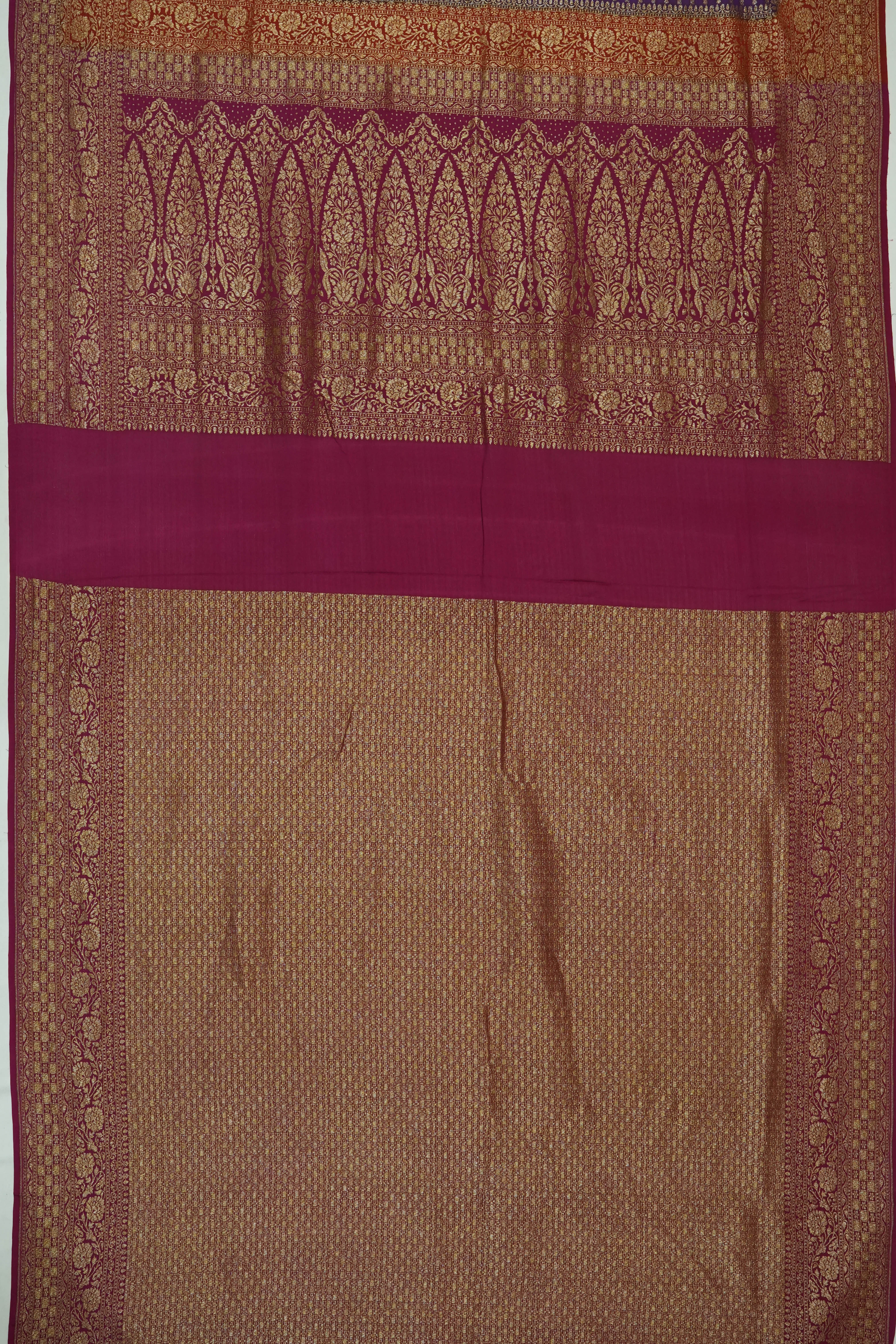 Vaanya Banaras Georgette Brocade Purple Saree