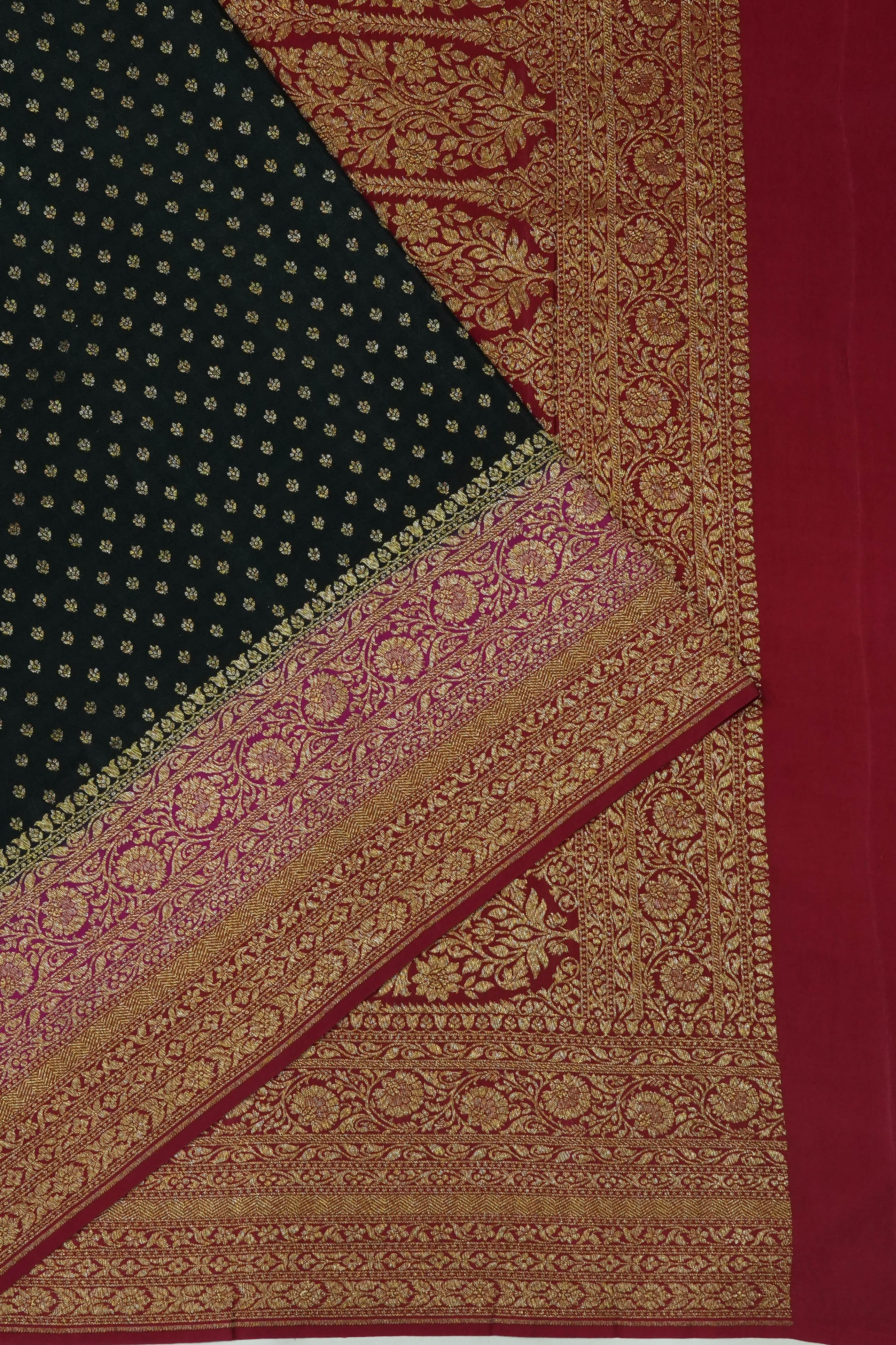 Vaanya Banaras Georgette Brocade Black Saree