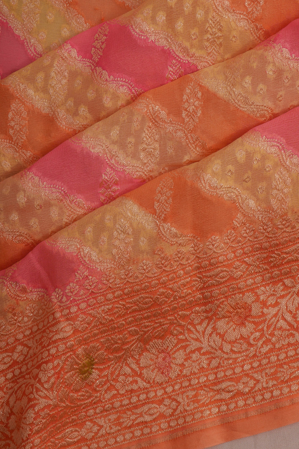 Vaanya Banaras Georgette Brocade Multicolor Saree