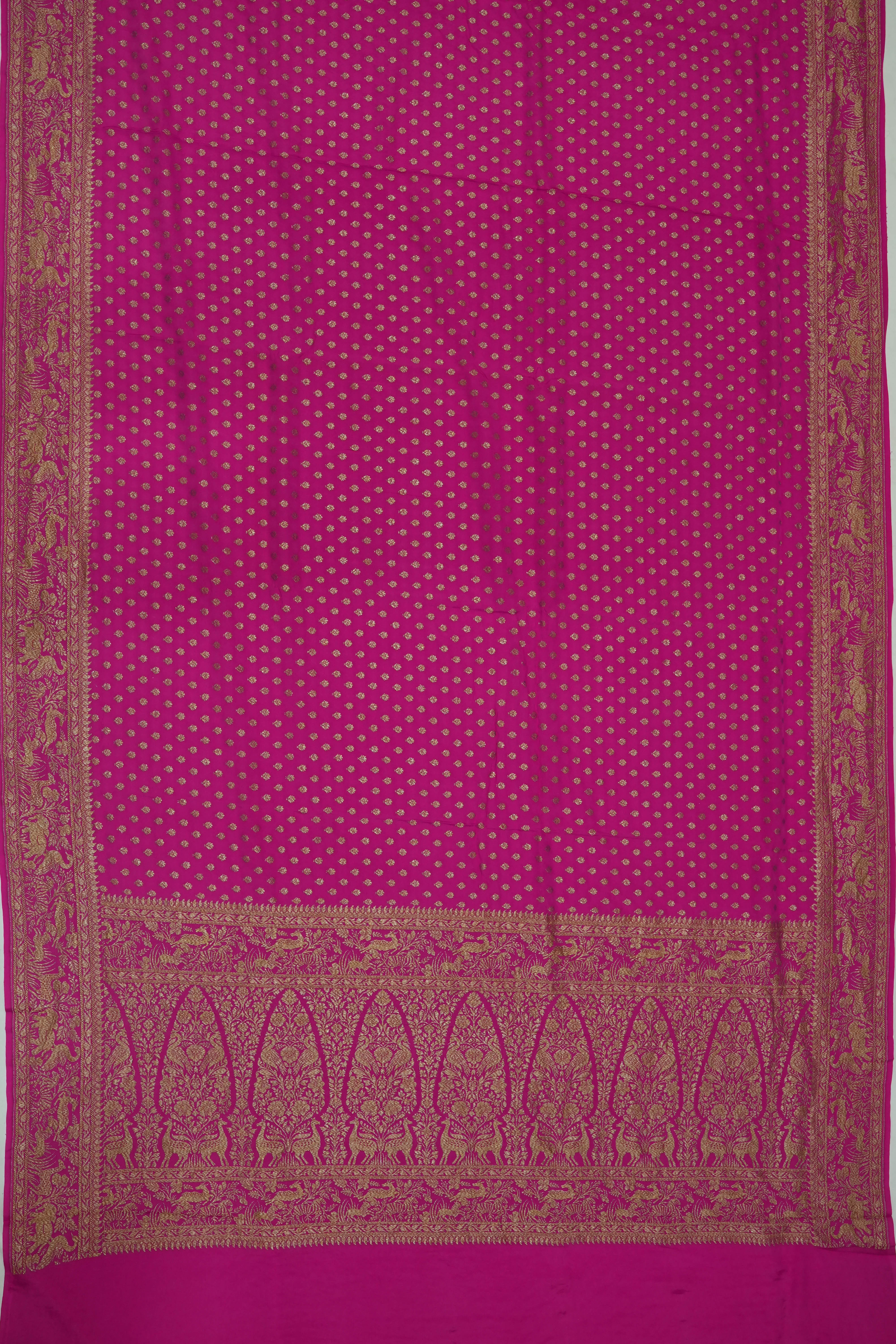 Vaanya Banaras Georgette Brocade Pink Saree