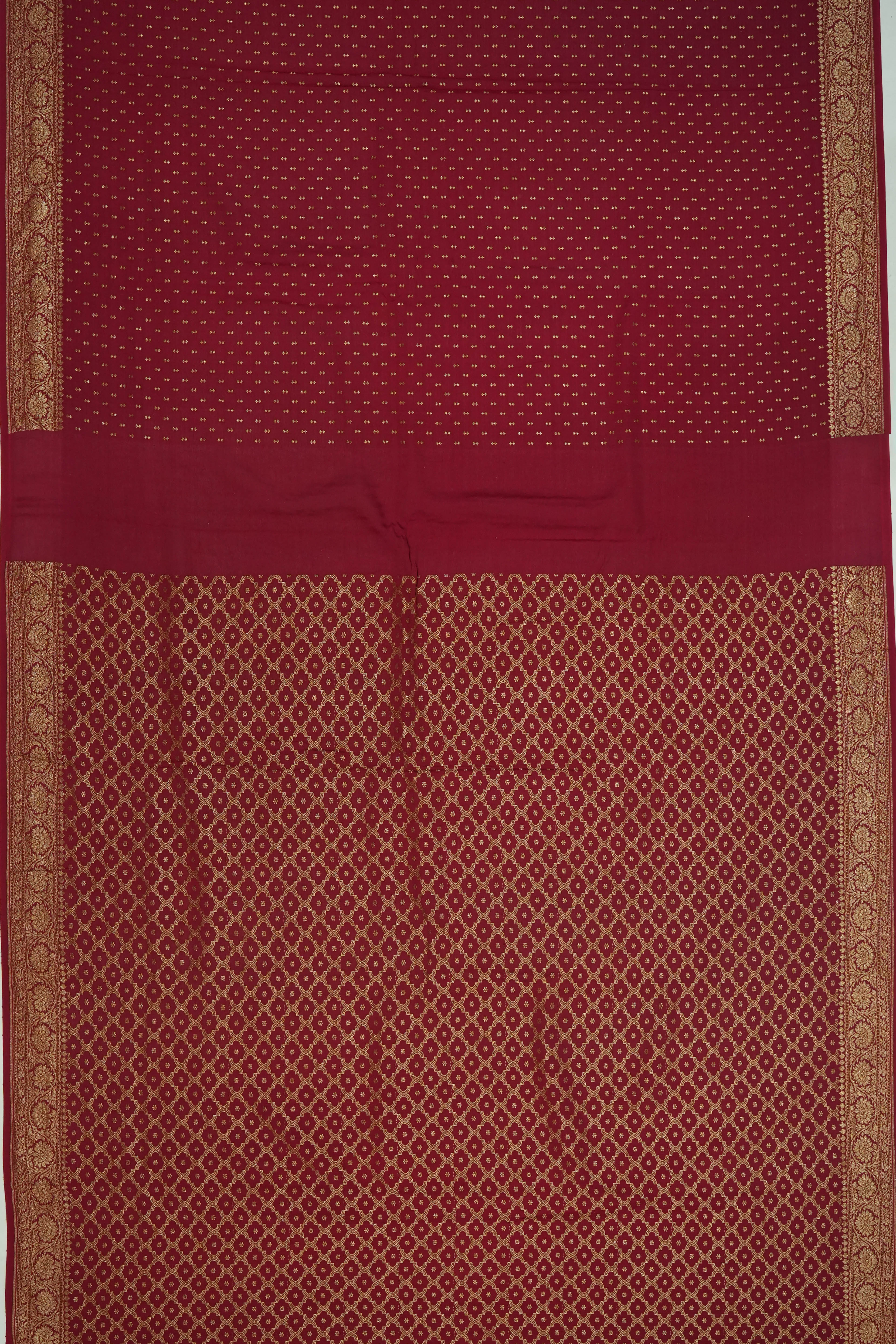 Vaanya Banaras Georgette Brocade Maroon Saree