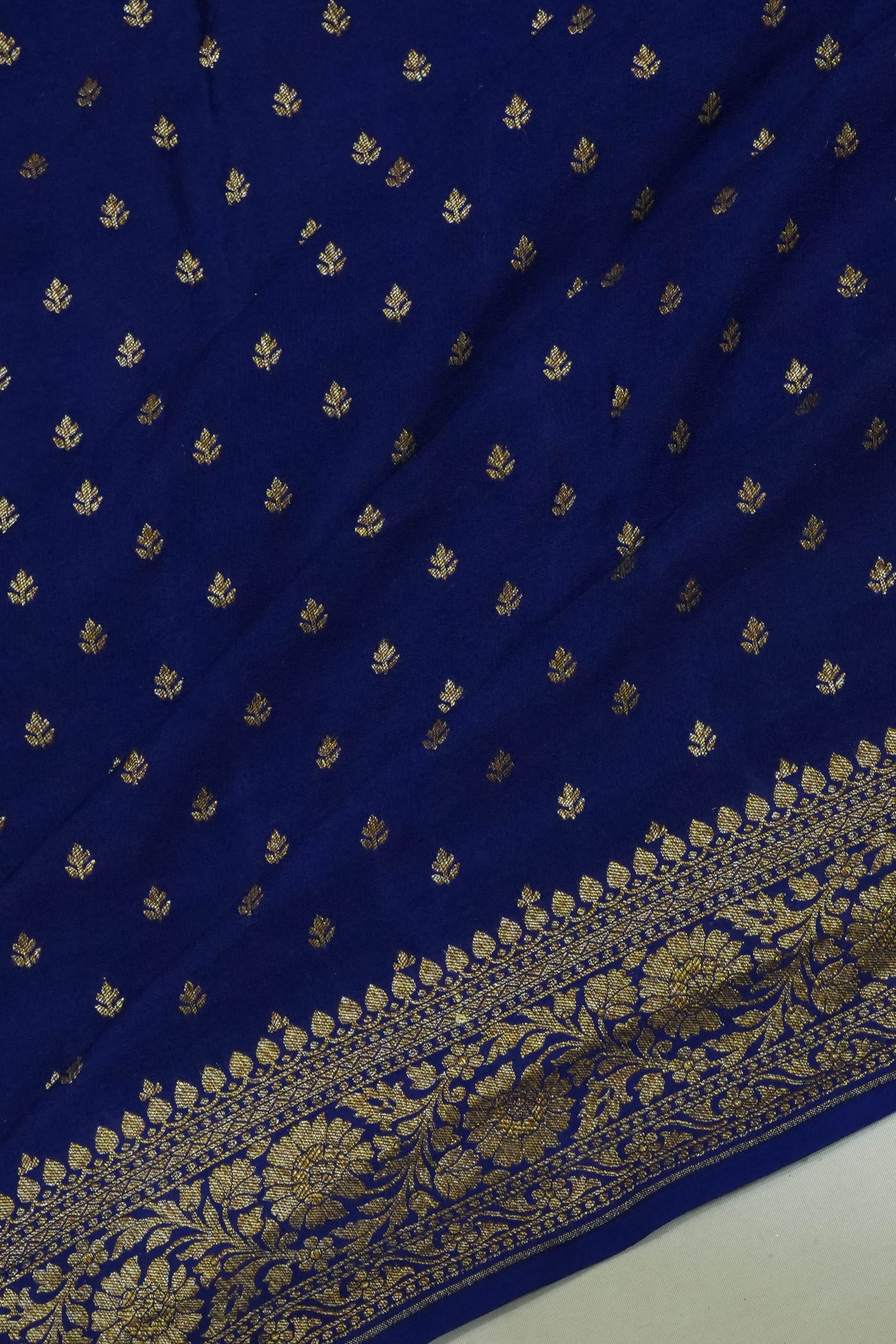 Vaanya Banaras Georgette Brocade Blue Saree