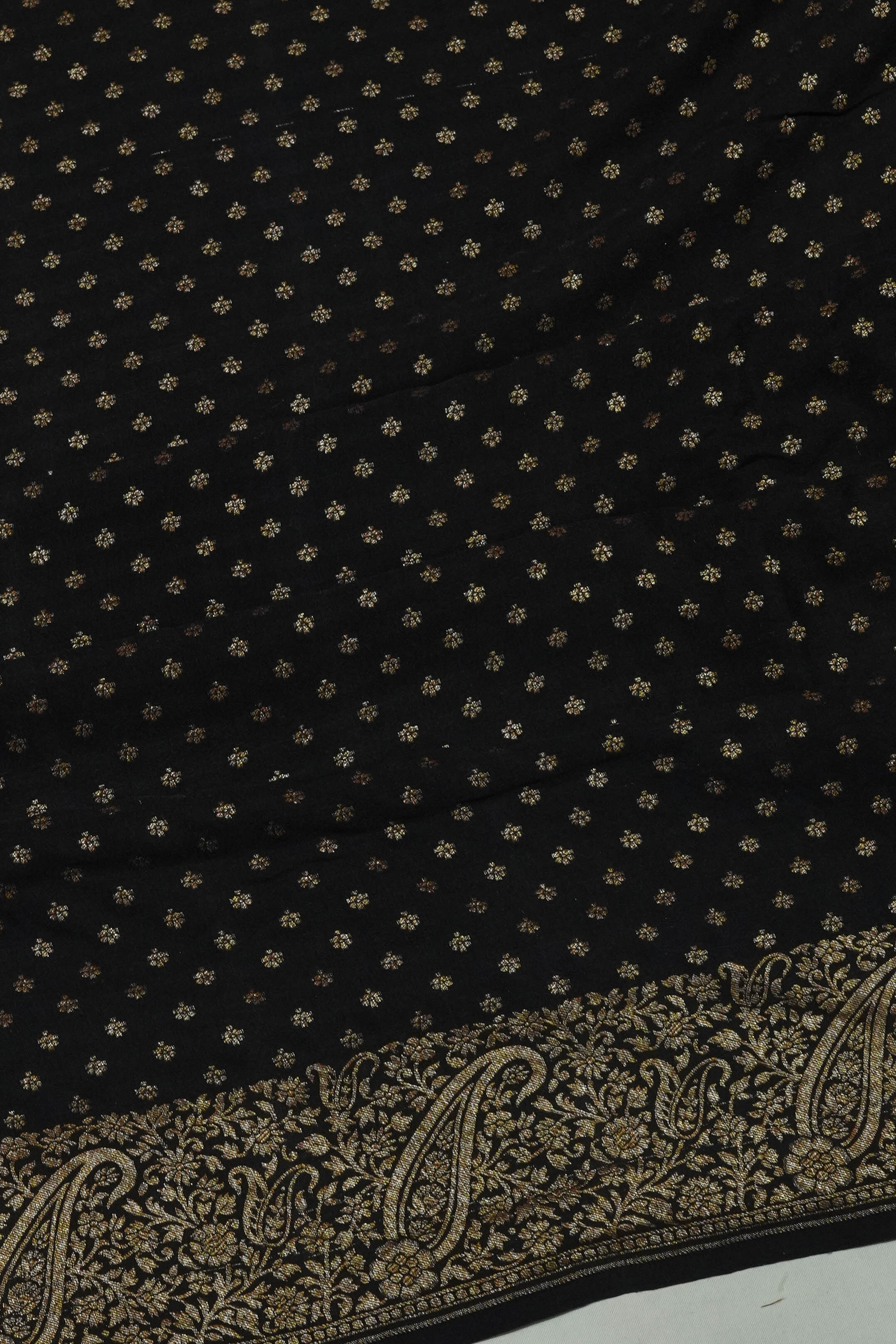Vaanya Banaras Georgette Brocade Black Saree