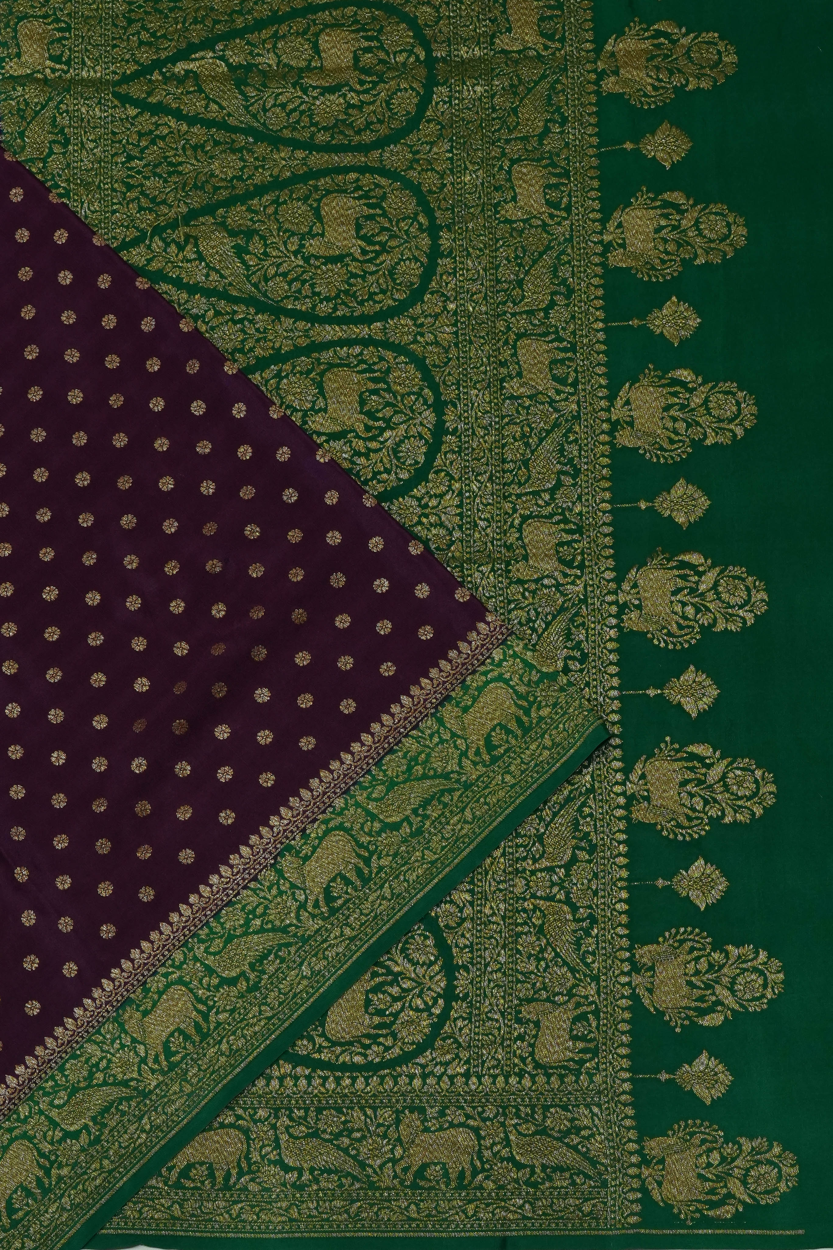 Vaanya Banaras Georgette Brocade Violet Saree