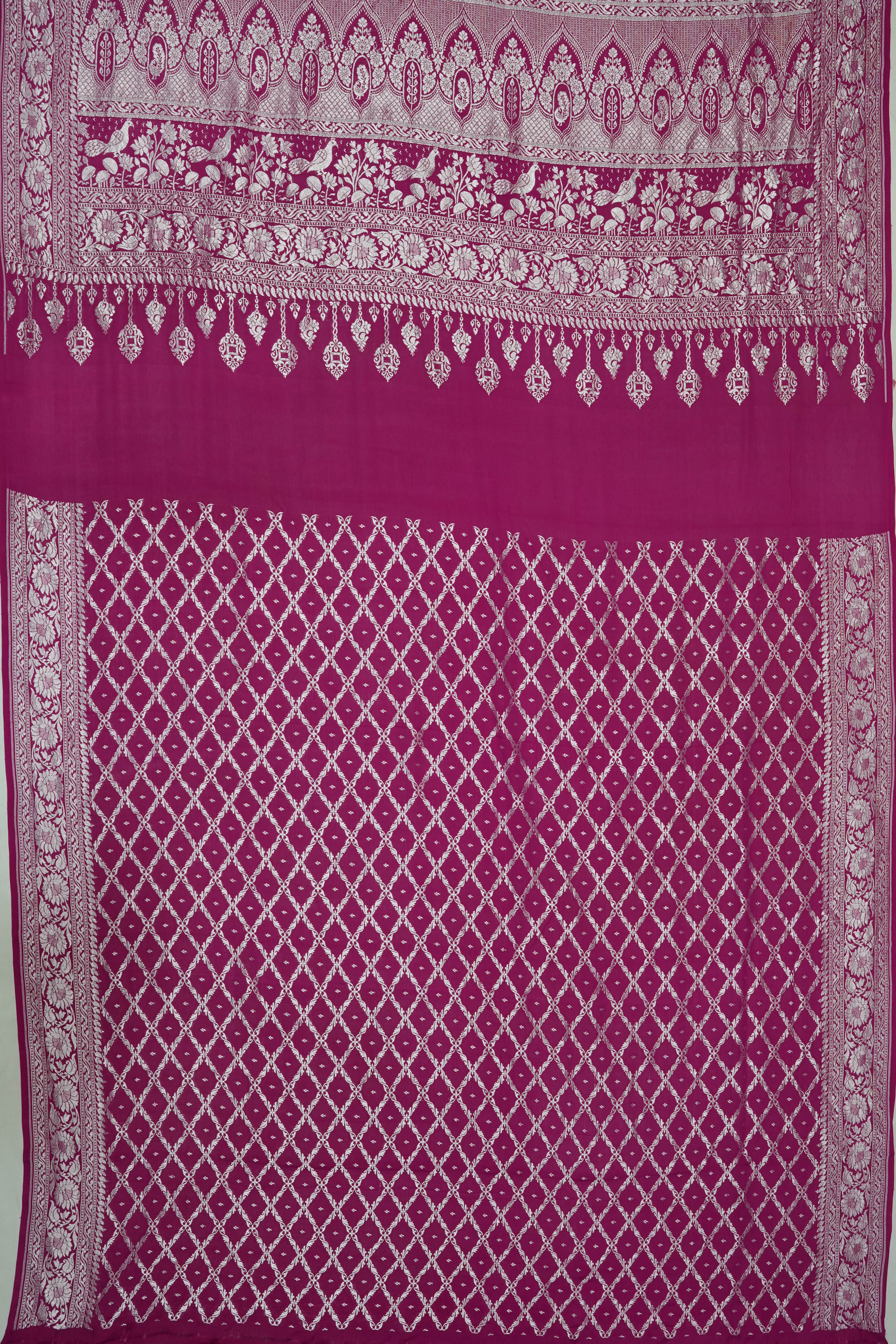 Vaanya Banaras Georgette Brocade Purple Saree