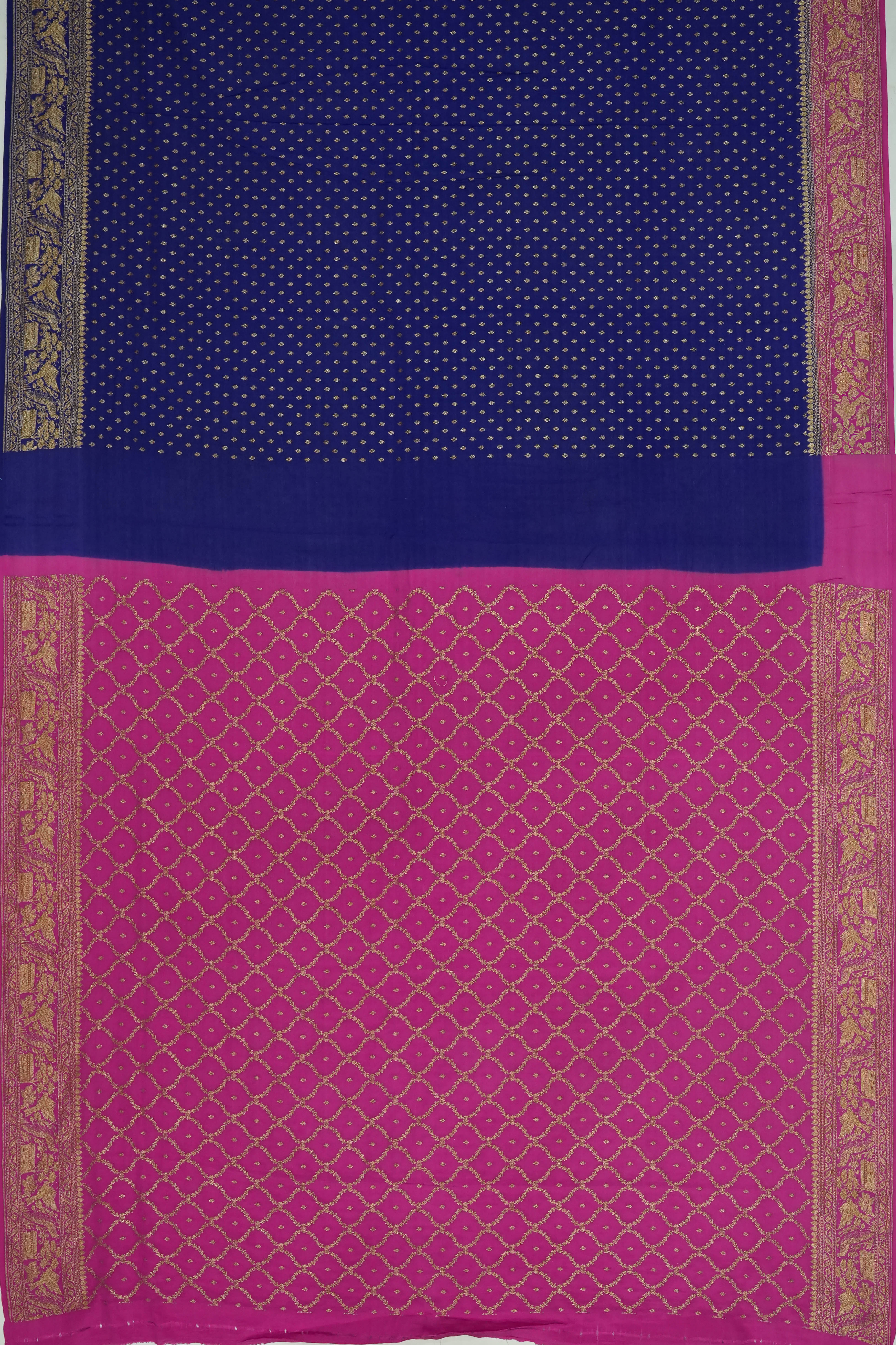 Vaanya Banaras Georgette Brocade Blue Saree