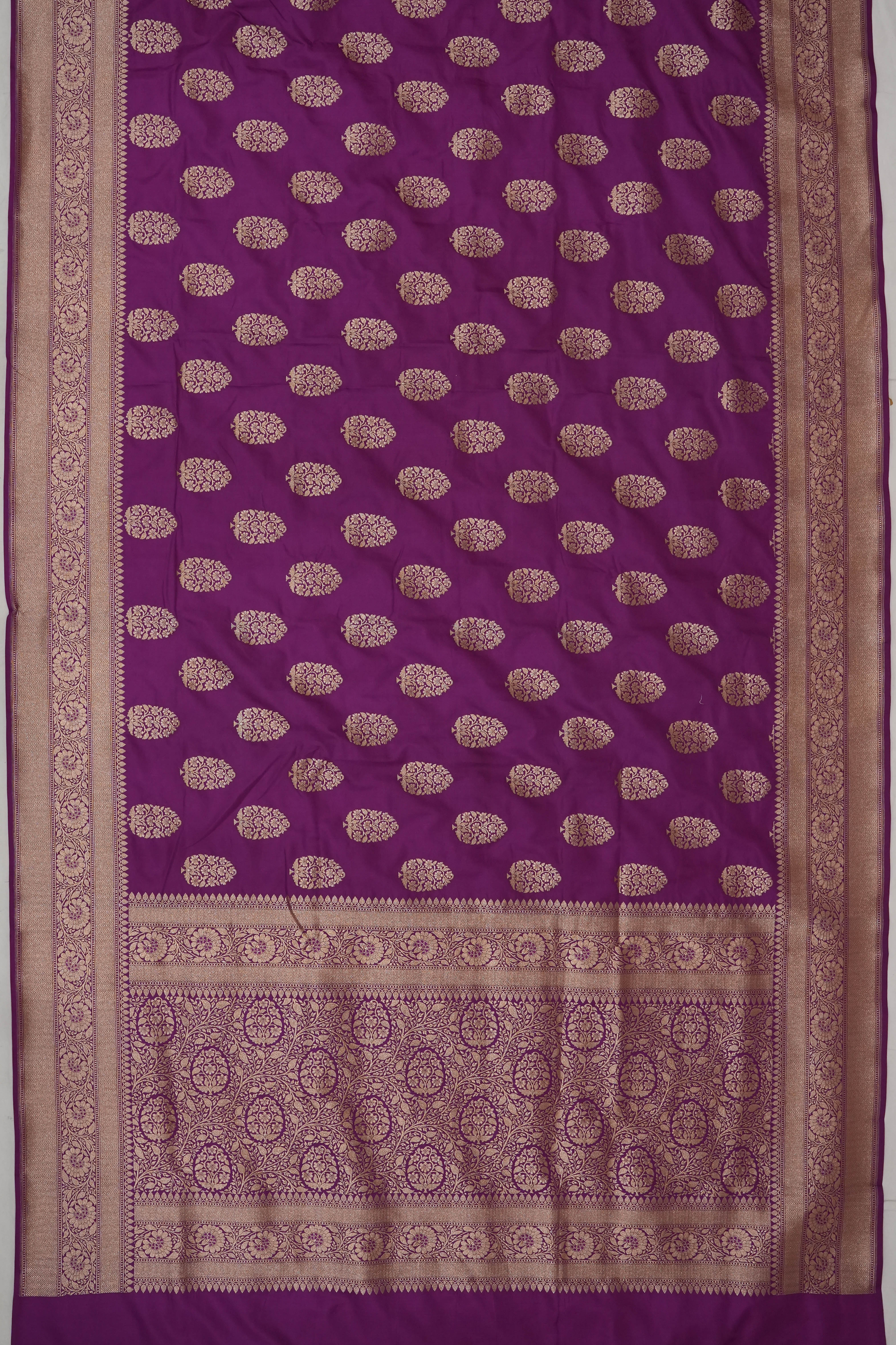 Vaanya Banaras Georgette Brocade Purple Saree