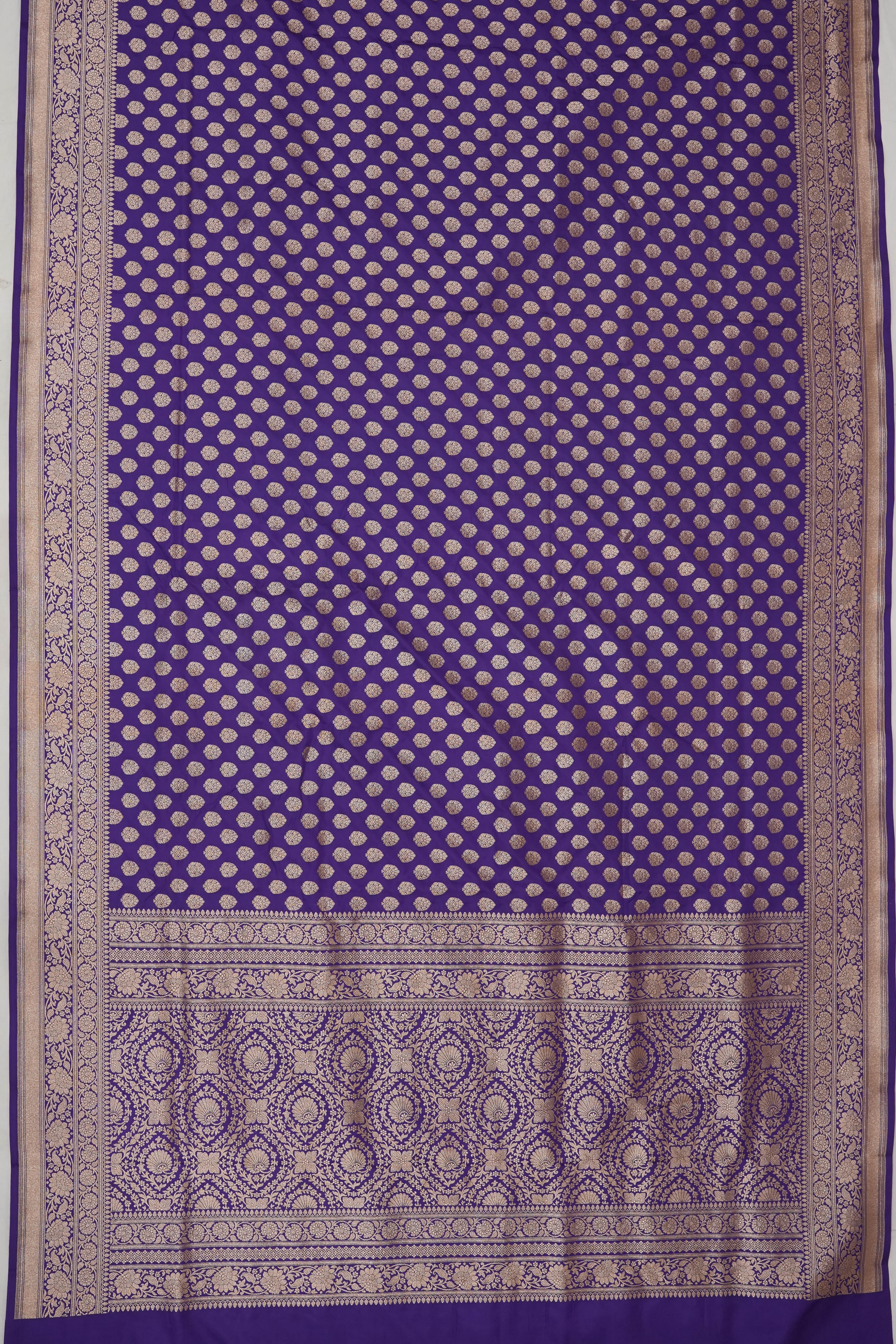 Vaanya Banaras Georgette Brocade Violet Saree
