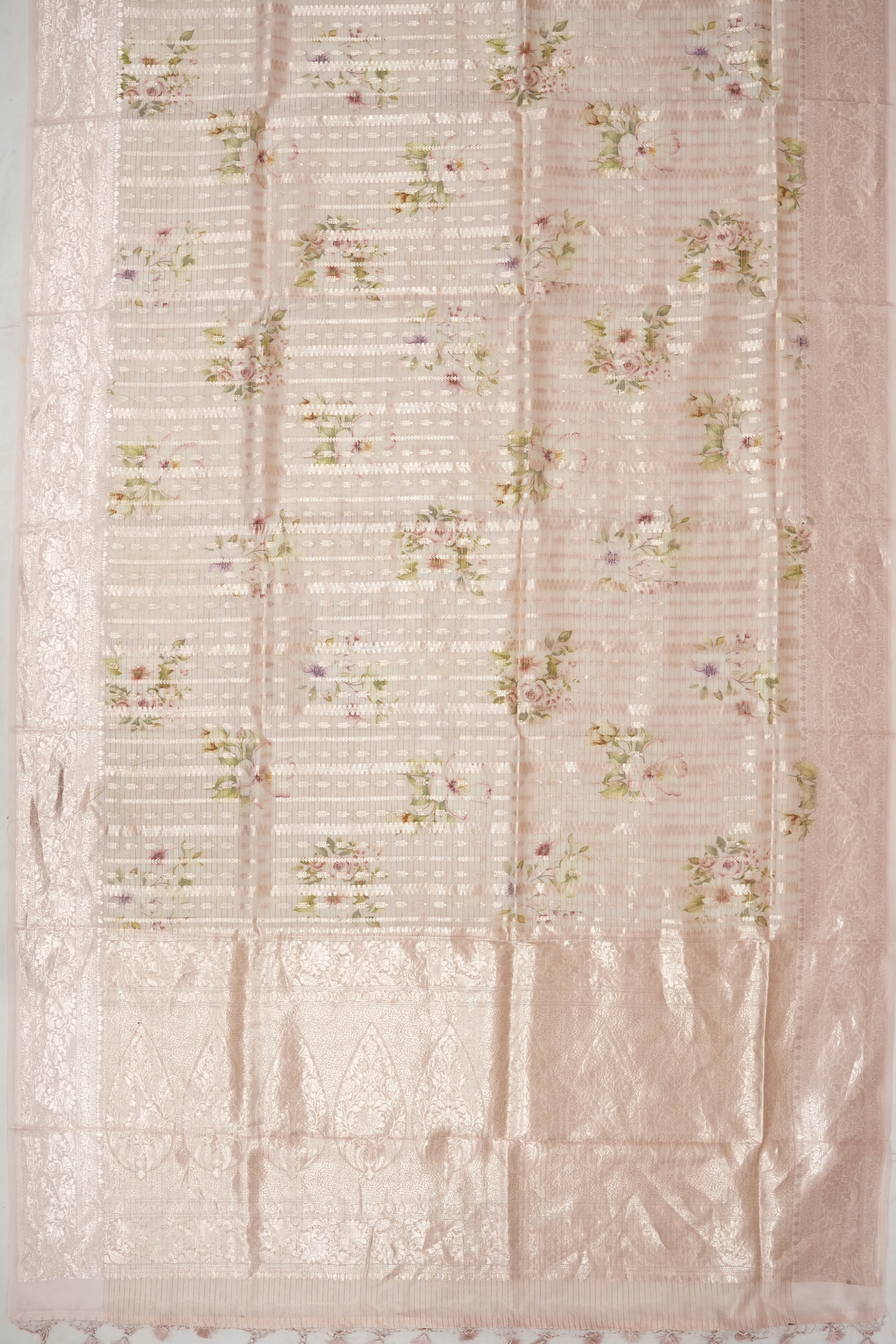 Organza Brocade Pink Saree