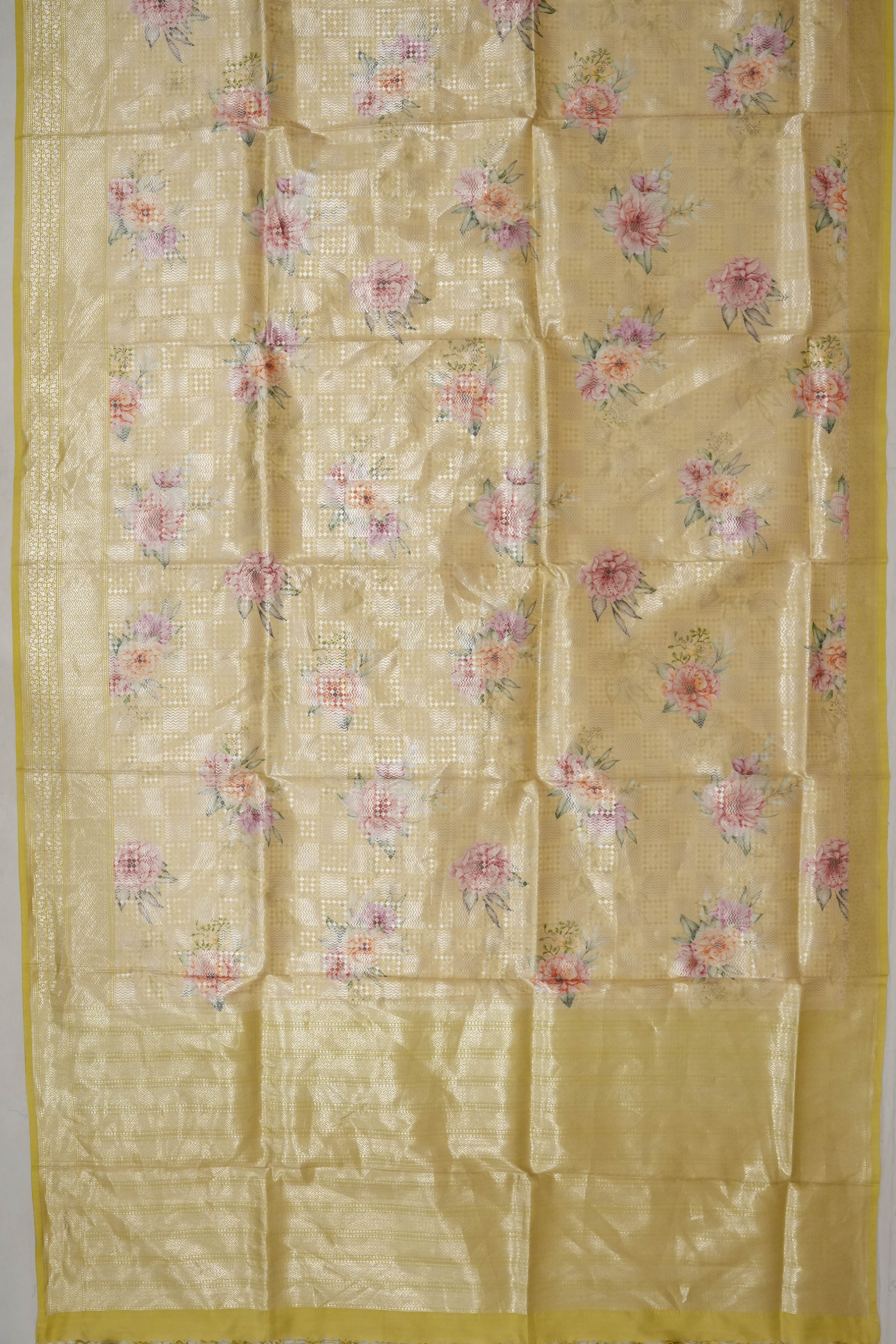 Vaanya Banaras Silk Brocade Gold Saree