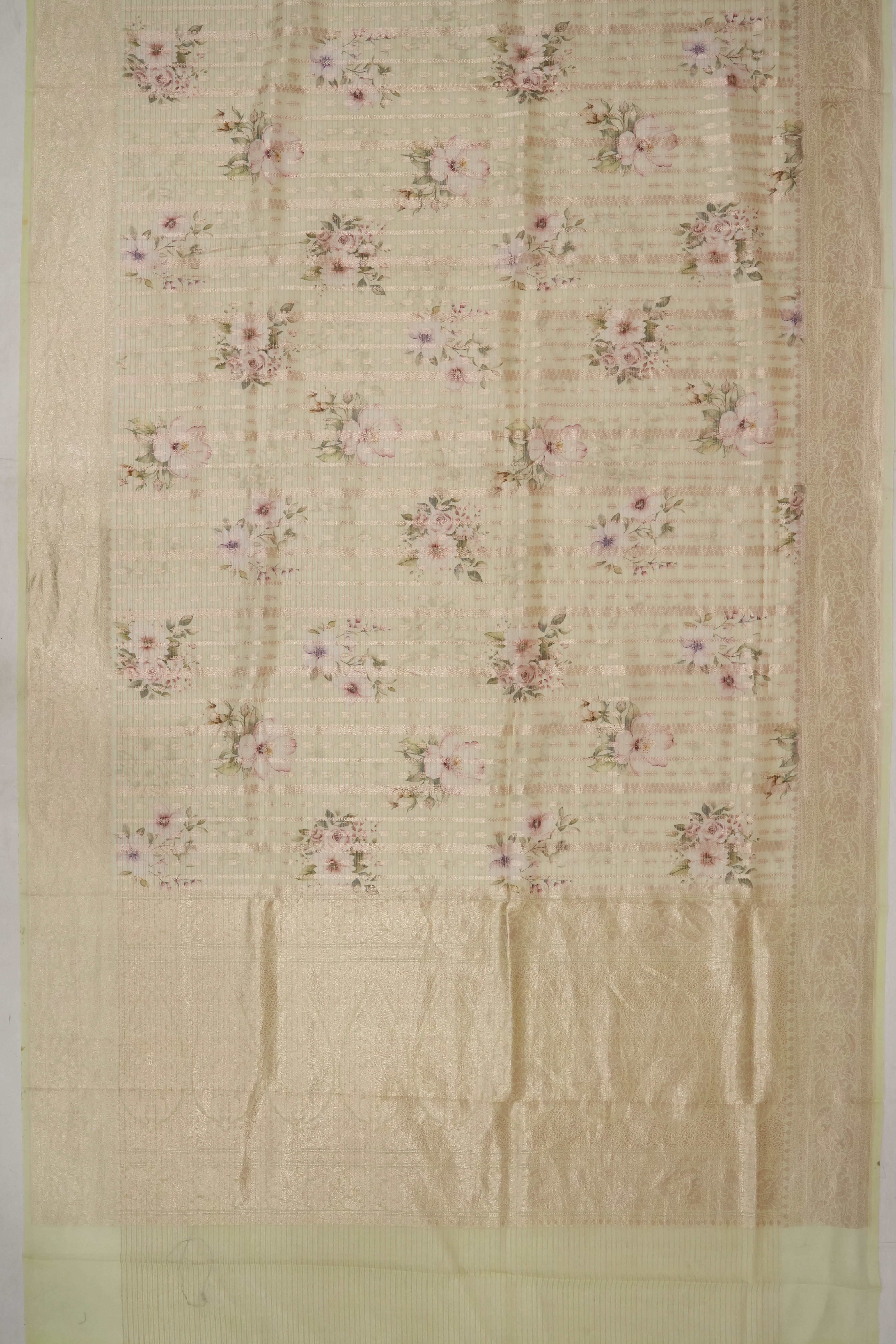 Vaanya Banaras Silk Brocade Green Saree