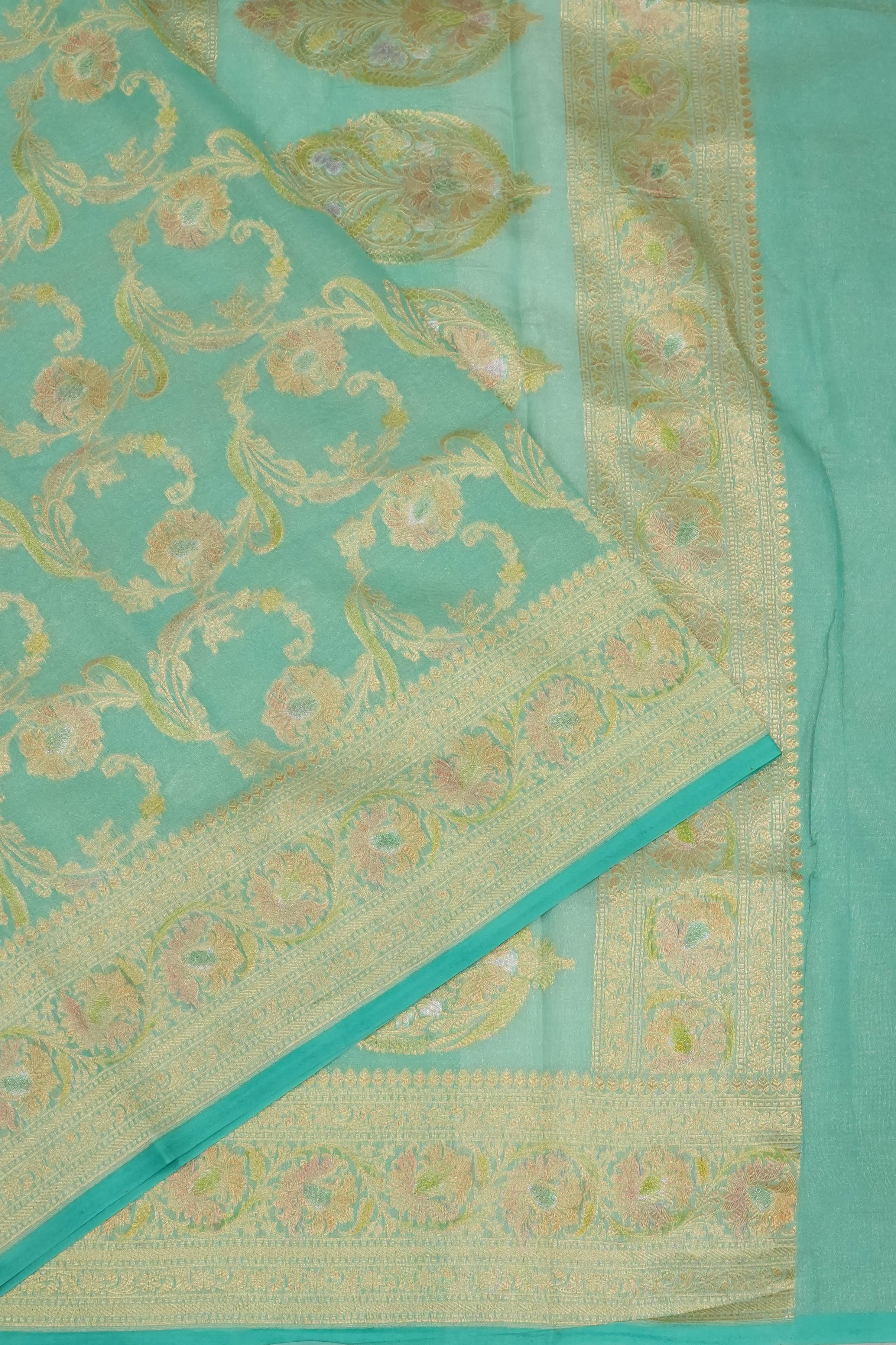 Vaanya Banaras Silk Brocade Blue Saree
