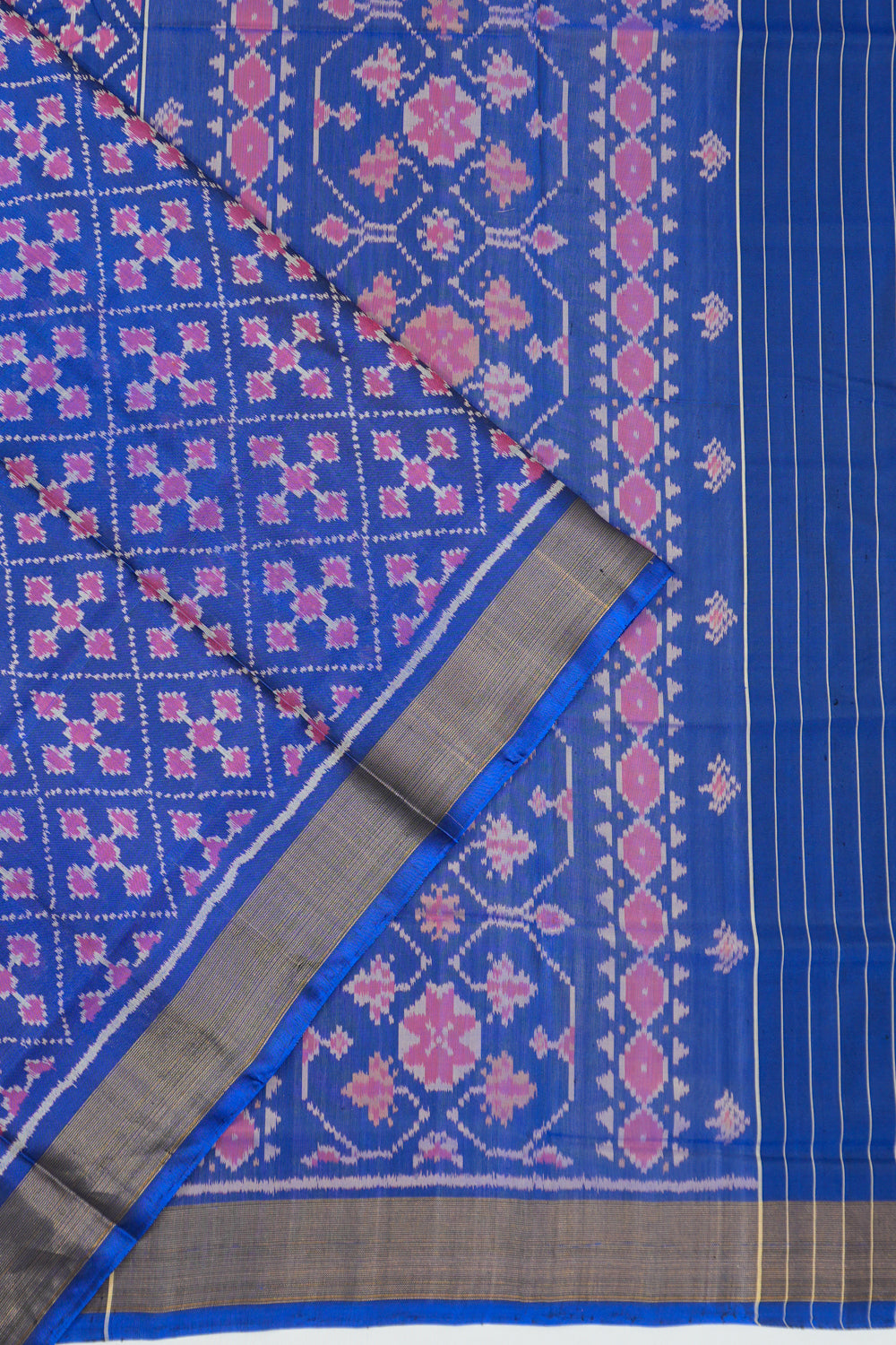 Rajkot Patola Silk Ikat Blue Saree
