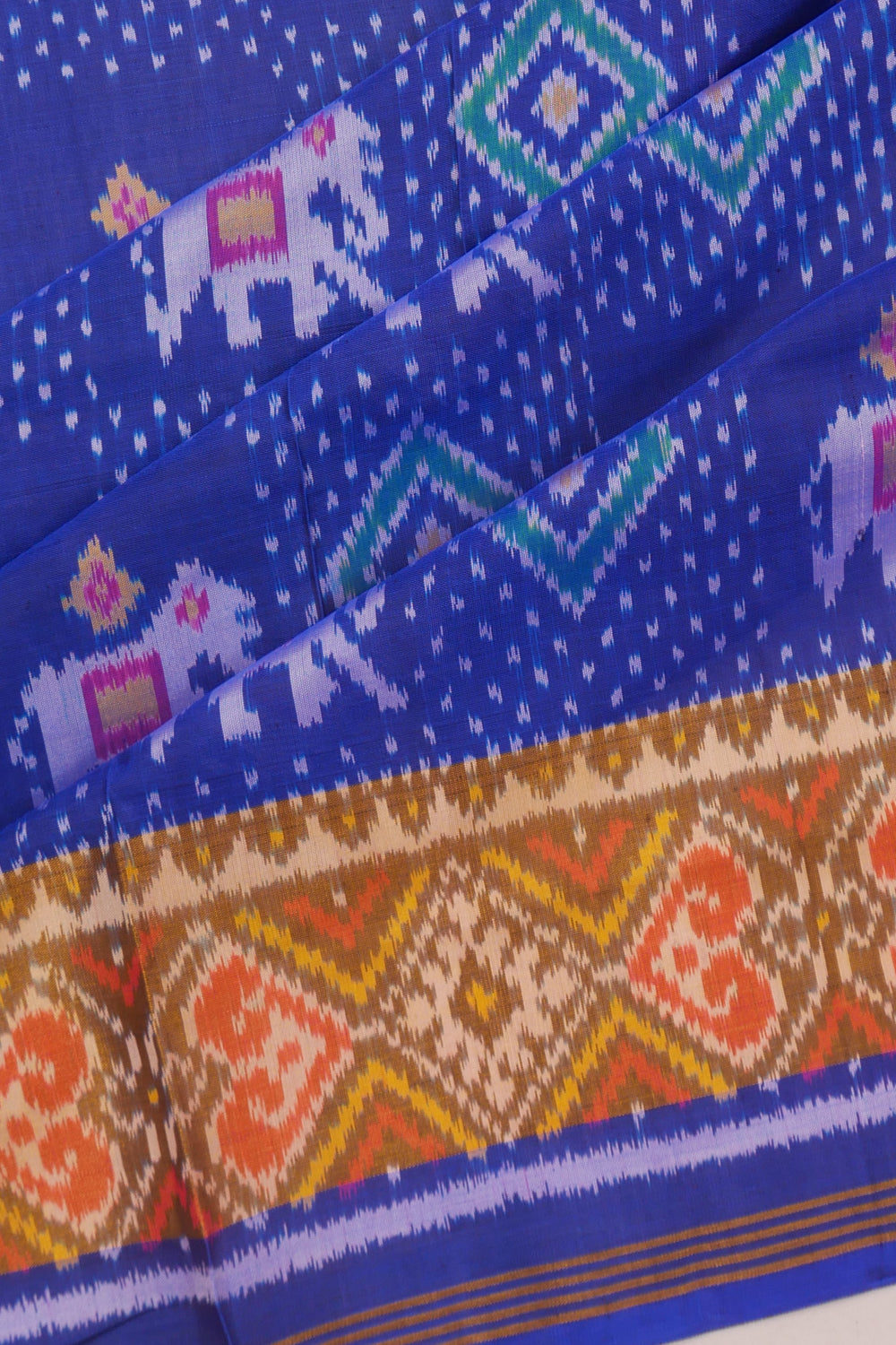 Rajkot Patola Silk Ikat Blue Saree