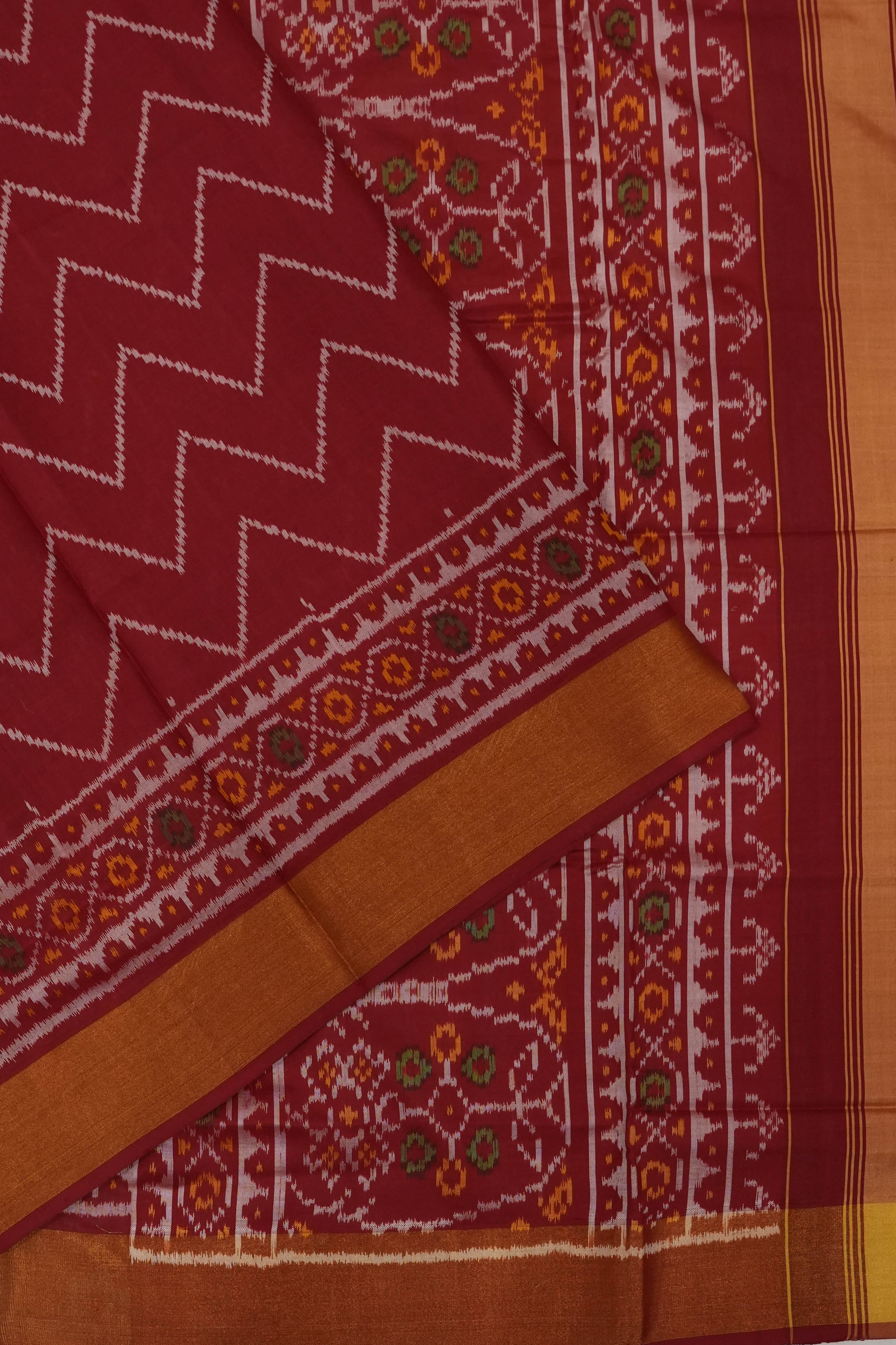 Rajkot Patola Silk Ikat Red Saree