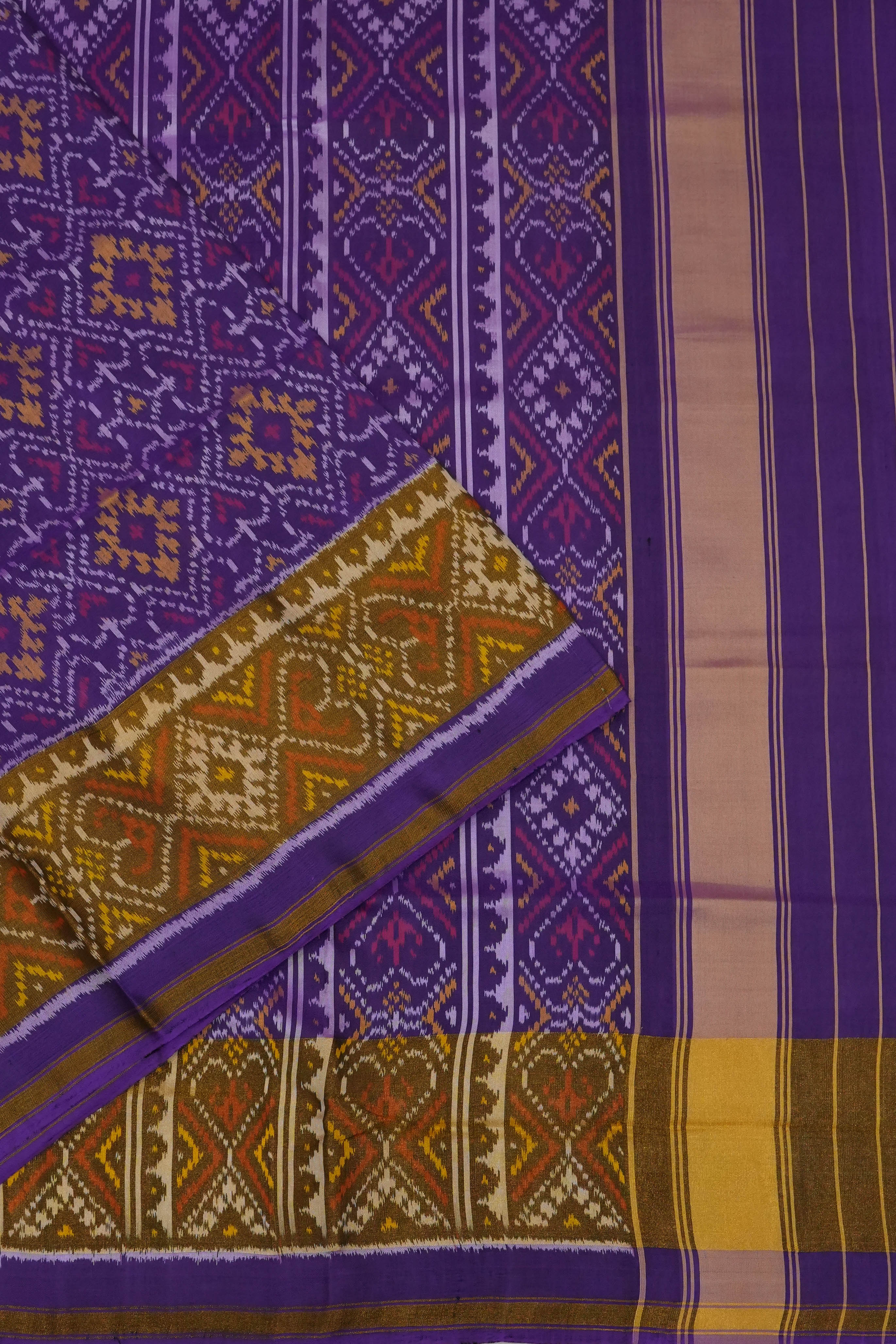 Rajkot Patola Silk Ikat Violet Saree